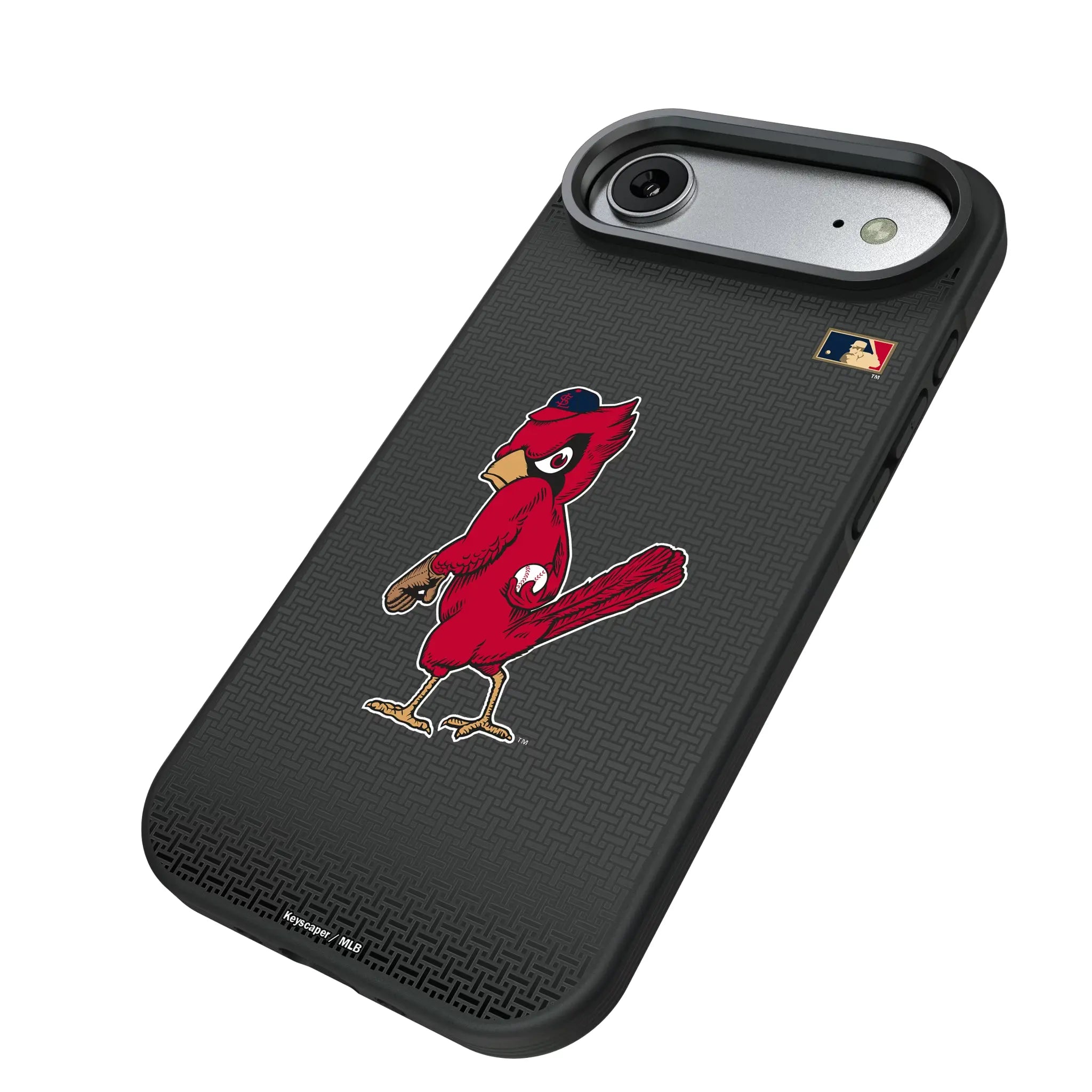 St Louis Cardinals 1950s - Cooperstown Collection Linen iPhone Bump Phone Case for Apple iPhone - Isometric View#Device_iPhone Air