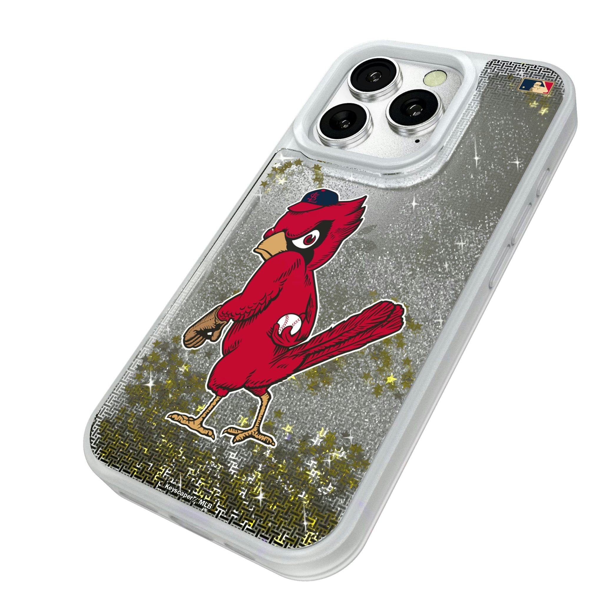 St Louis Cardinals 1950s - Cooperstown Collection Linen iPhone Glitter Phone Case for Apple iPhone - Isometric View#Device_iPhone 16 Pro