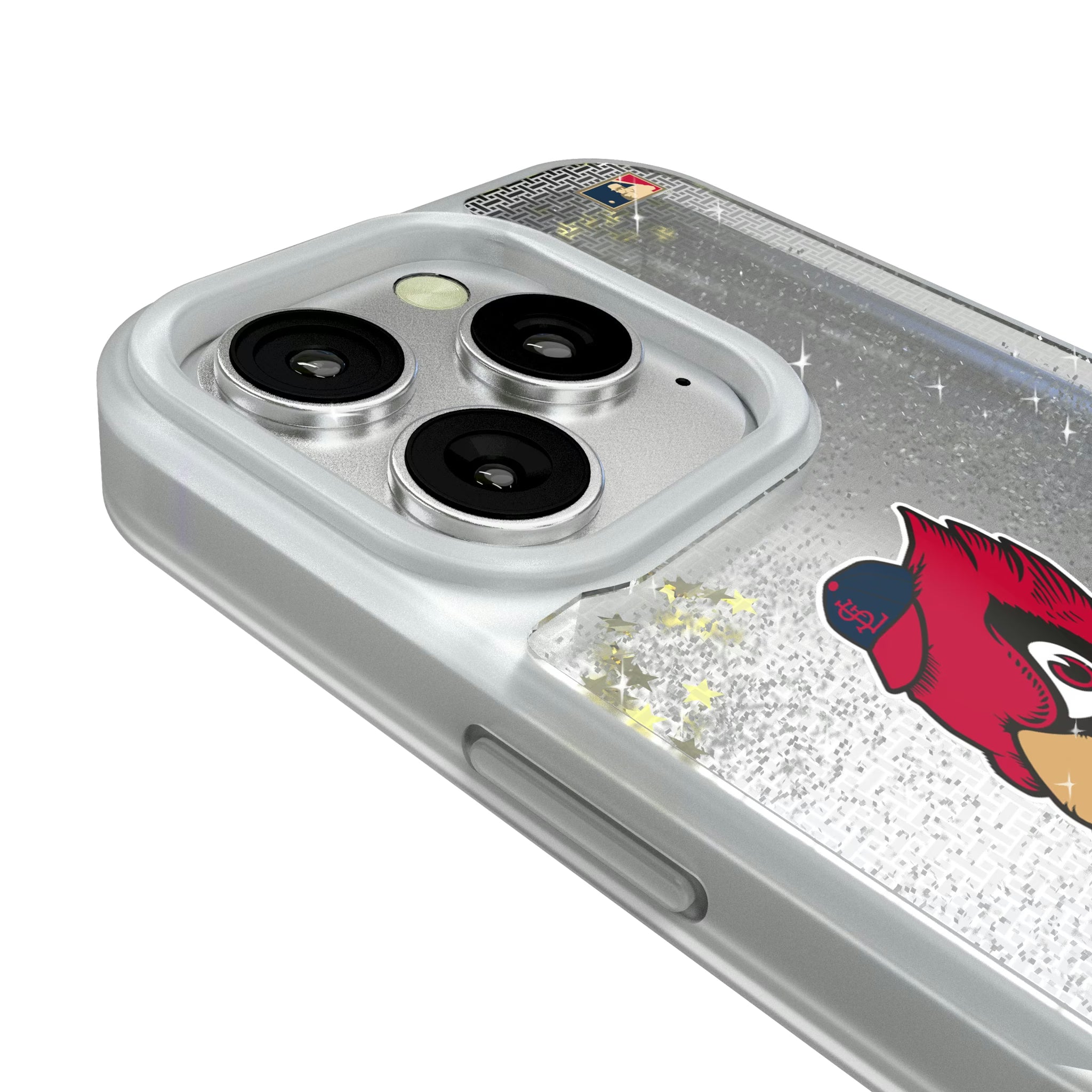 St Louis Cardinals 1950s - Cooperstown Collection Linen iPhone Glitter Phone Case for Apple iPhone - Detail#Device_iPhone 16 Pro