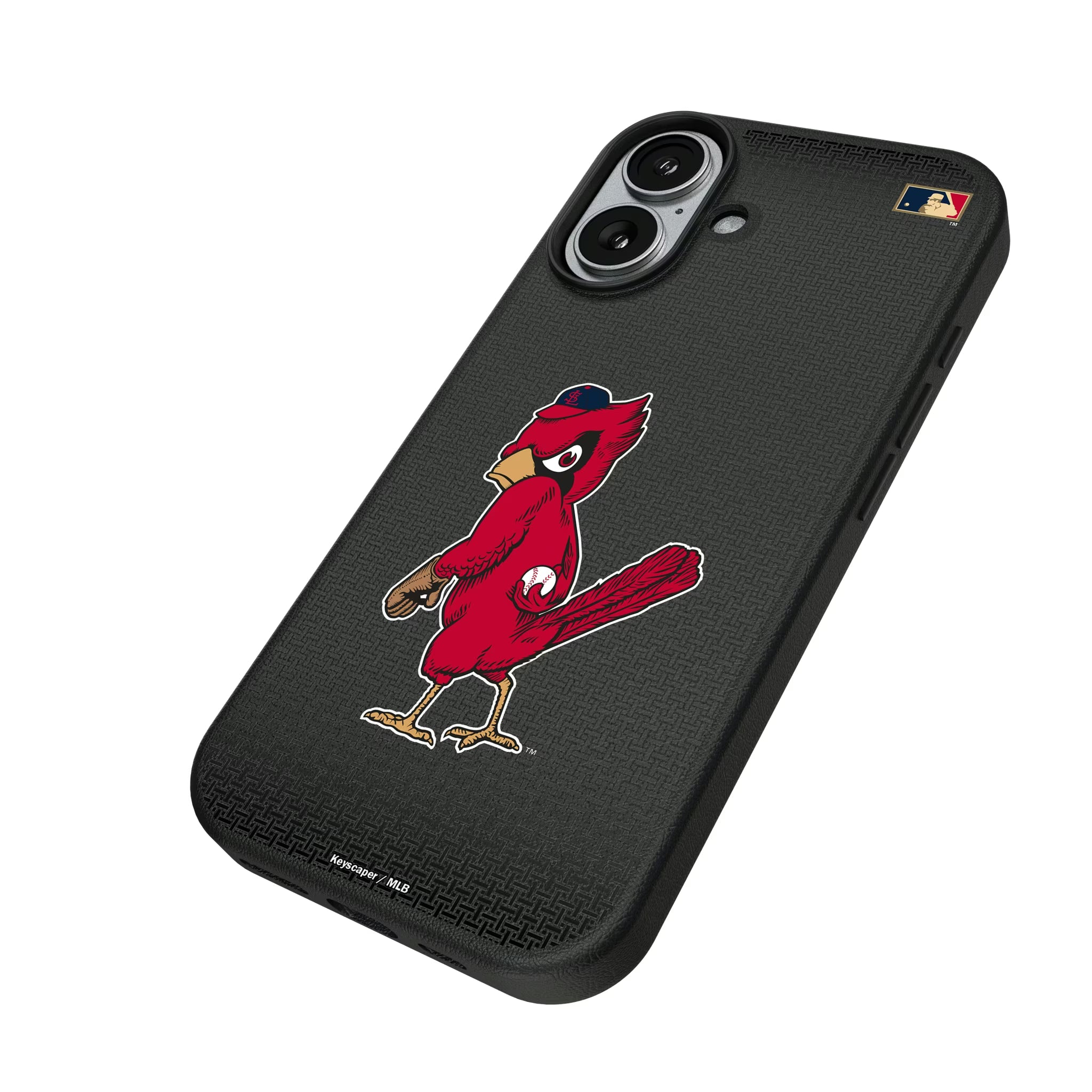 St Louis Cardinals 1950s - Cooperstown Collection Linen iPhone MagSafe Compatible Phone Case for Apple iPhone - Isometric View#Device_iPhone 17