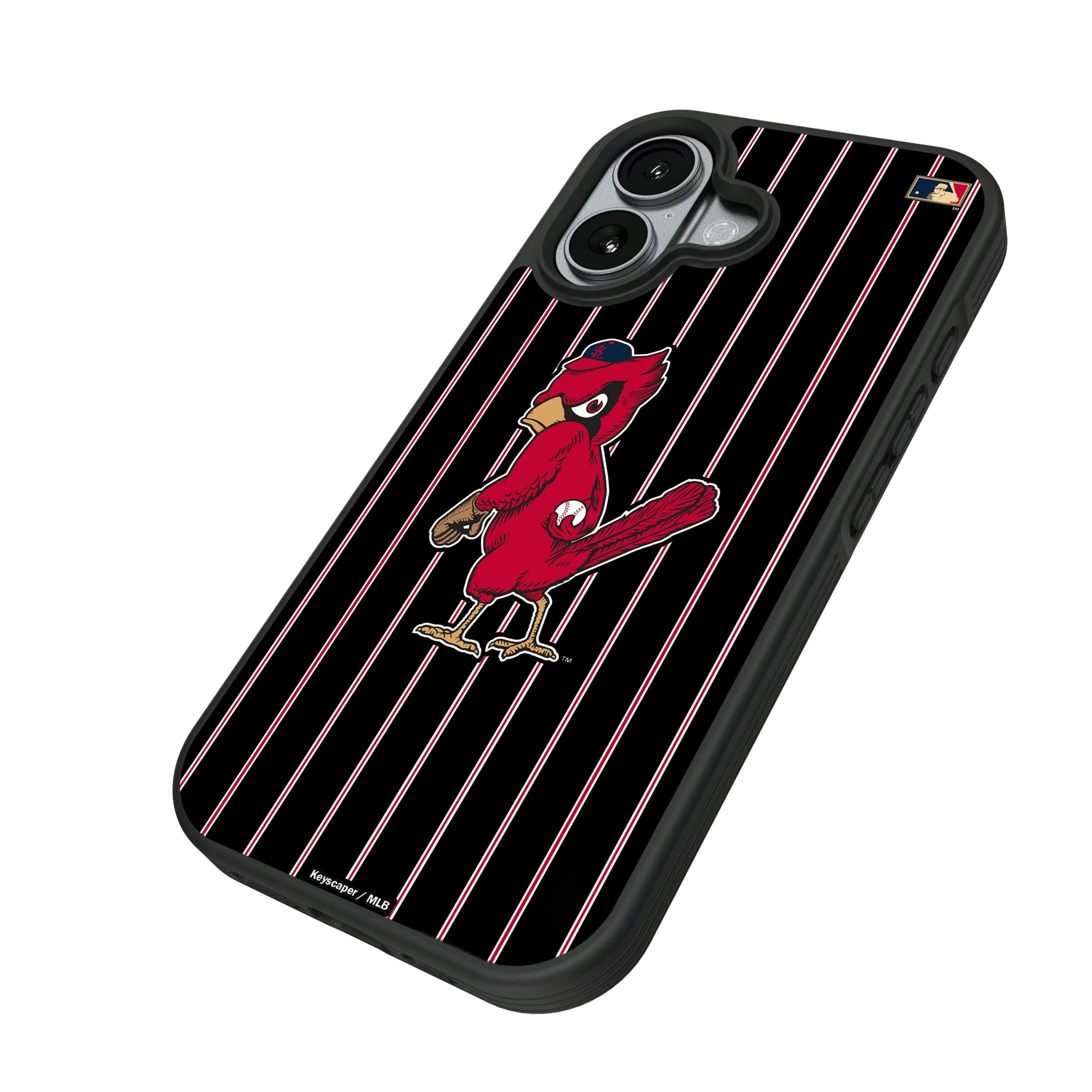 St Louis Cardinals 1950s - Cooperstown Collection Pinstripe iPhone Bump Phone Case for Apple iPhone - Isometric View#Device_iPhone 17