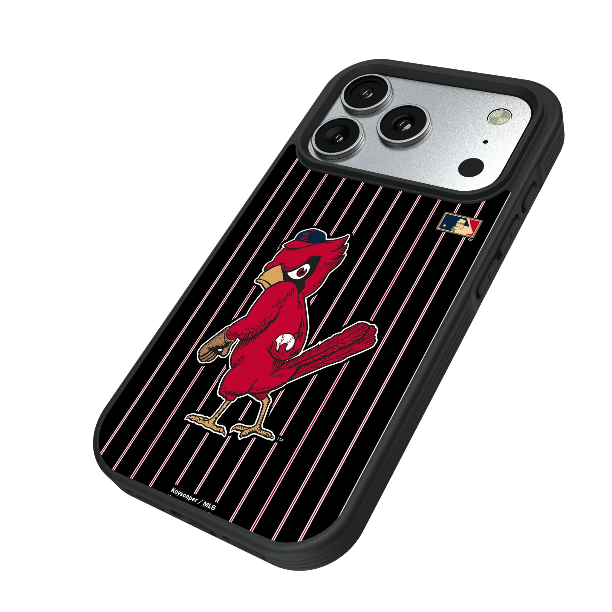 St Louis Cardinals 1950s - Cooperstown Collection Pinstripe iPhone Bump Phone Case for Apple iPhone - Isometric View#Device_iPhone 17 Pro