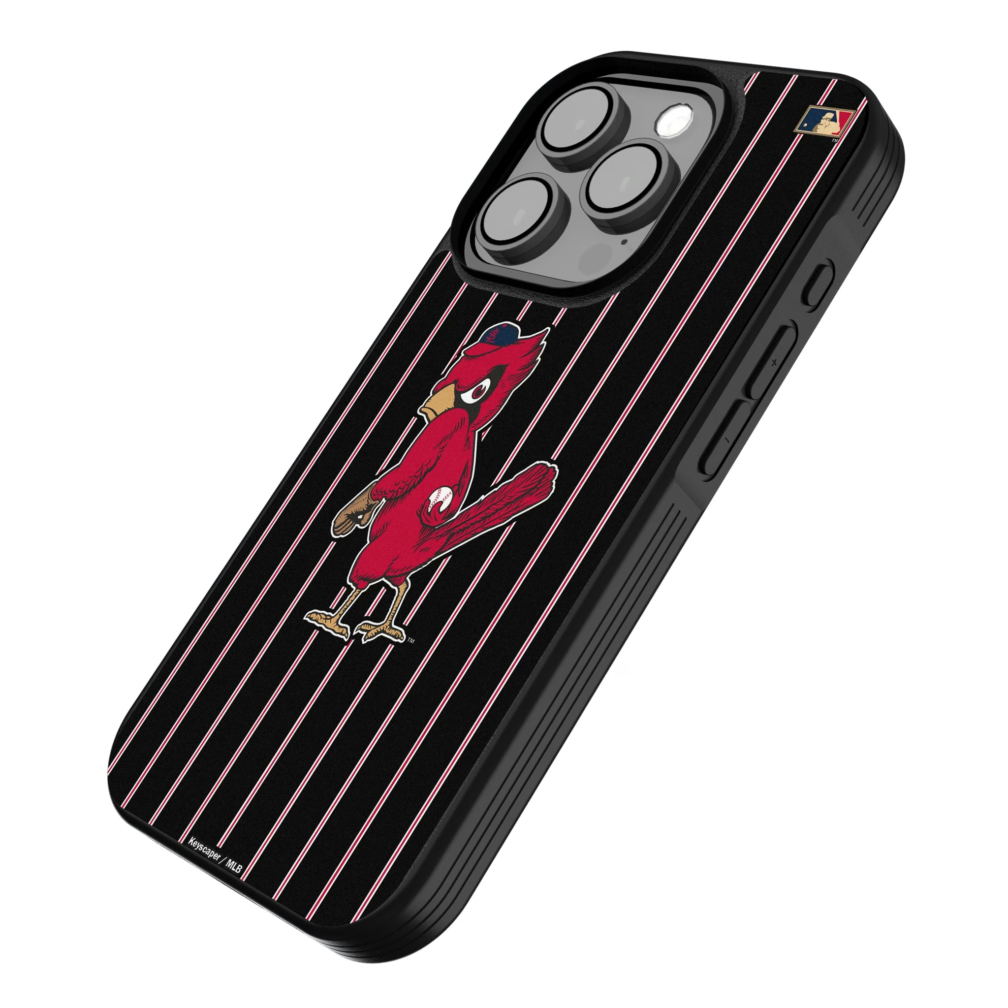 St Louis Cardinals 1950s - Cooperstown Collection Pinstripe iPhone Bump Phone Case for Apple iPhone - Isometric View