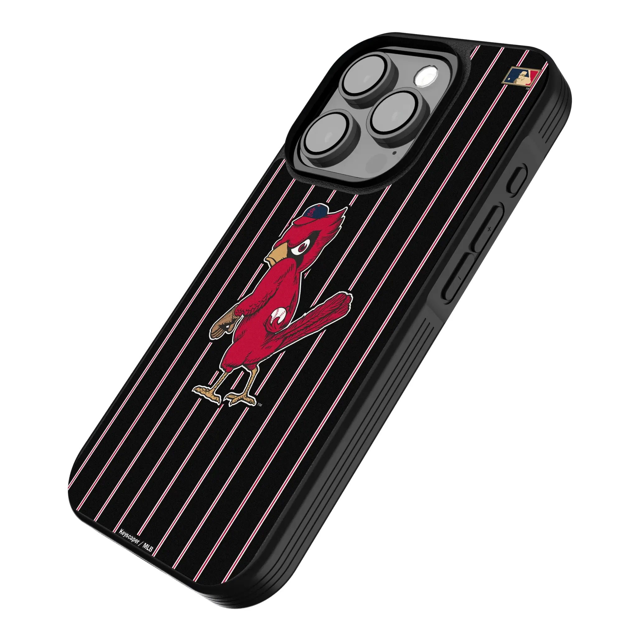 St Louis Cardinals 1950s - Cooperstown Collection Pinstripe iPhone Bump Phone Case for Apple iPhone - Isometric View