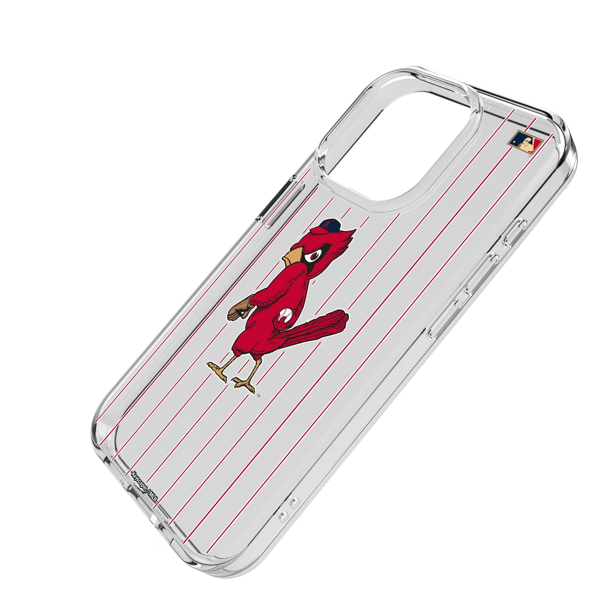 St Louis Cardinals 1950s - Cooperstown Collection Pinstripe iPhone Clear Phone Case for Apple iPhone - Isometric View
