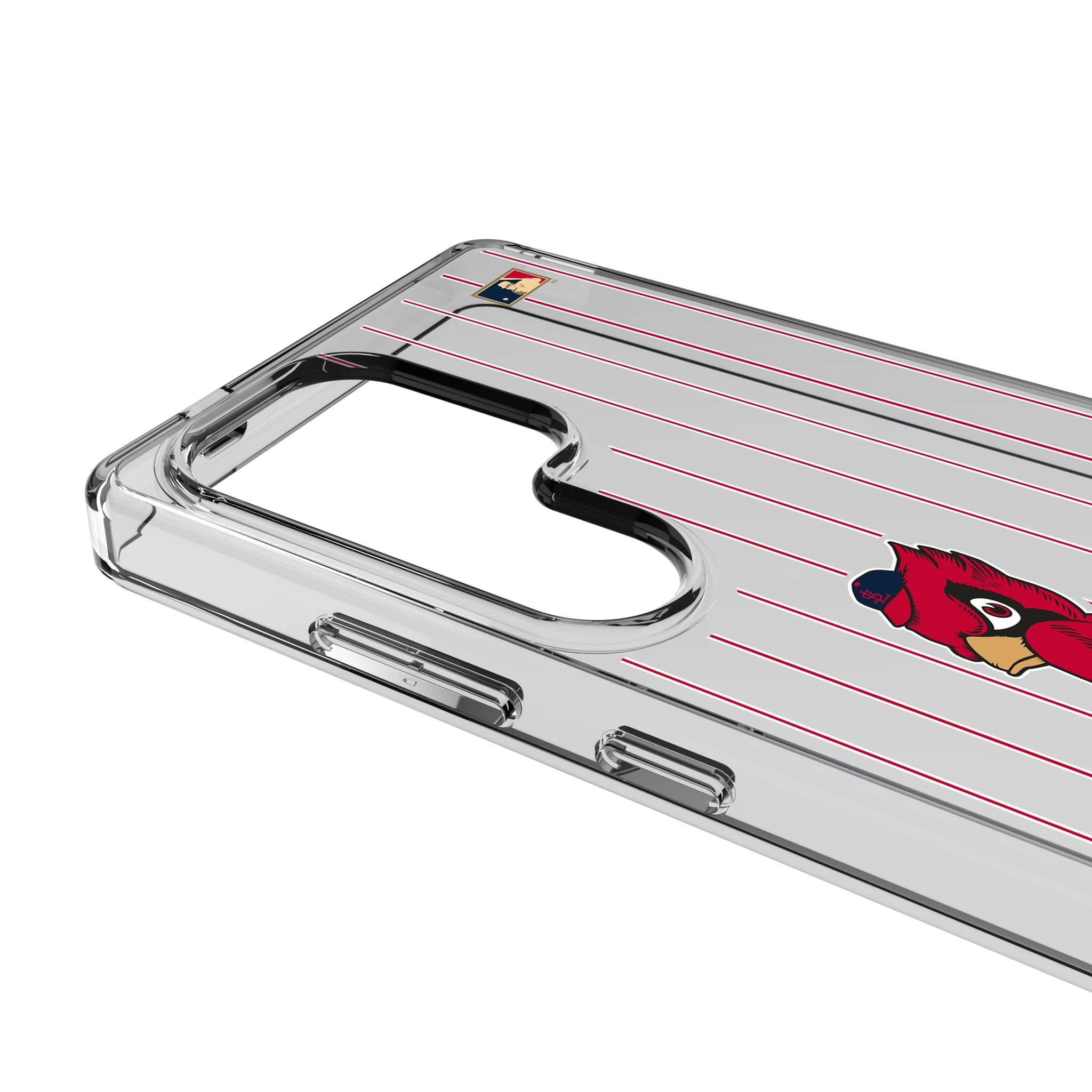 St Louis Cardinals 1950s - Cooperstown Collection Pinstripe Galaxy Clear Phone Case for Samsung Galaxy - Detail