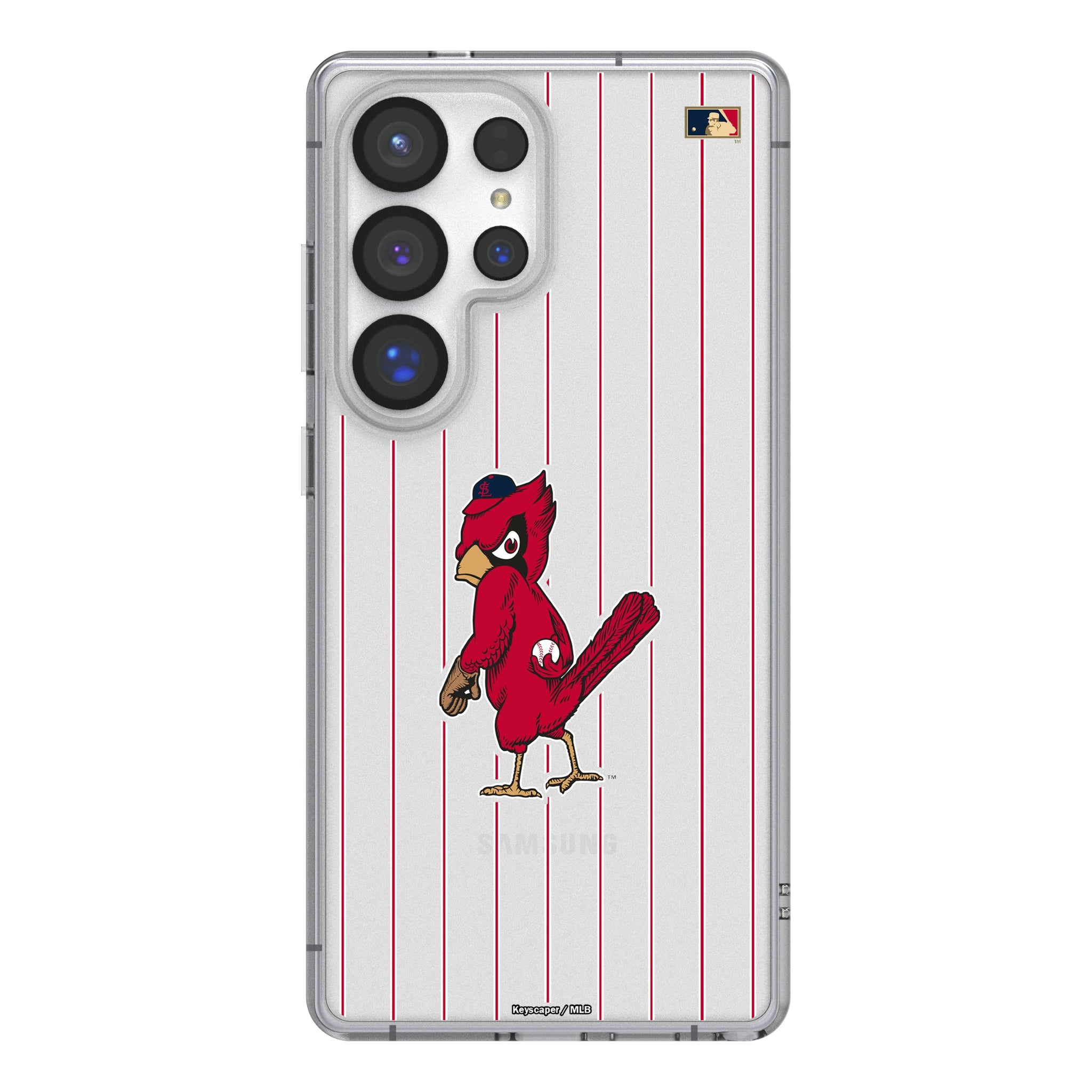 St Louis Cardinals 1950s - Cooperstown Collection Pinstripe Galaxy Clear Phone Case for Samsung Galaxy