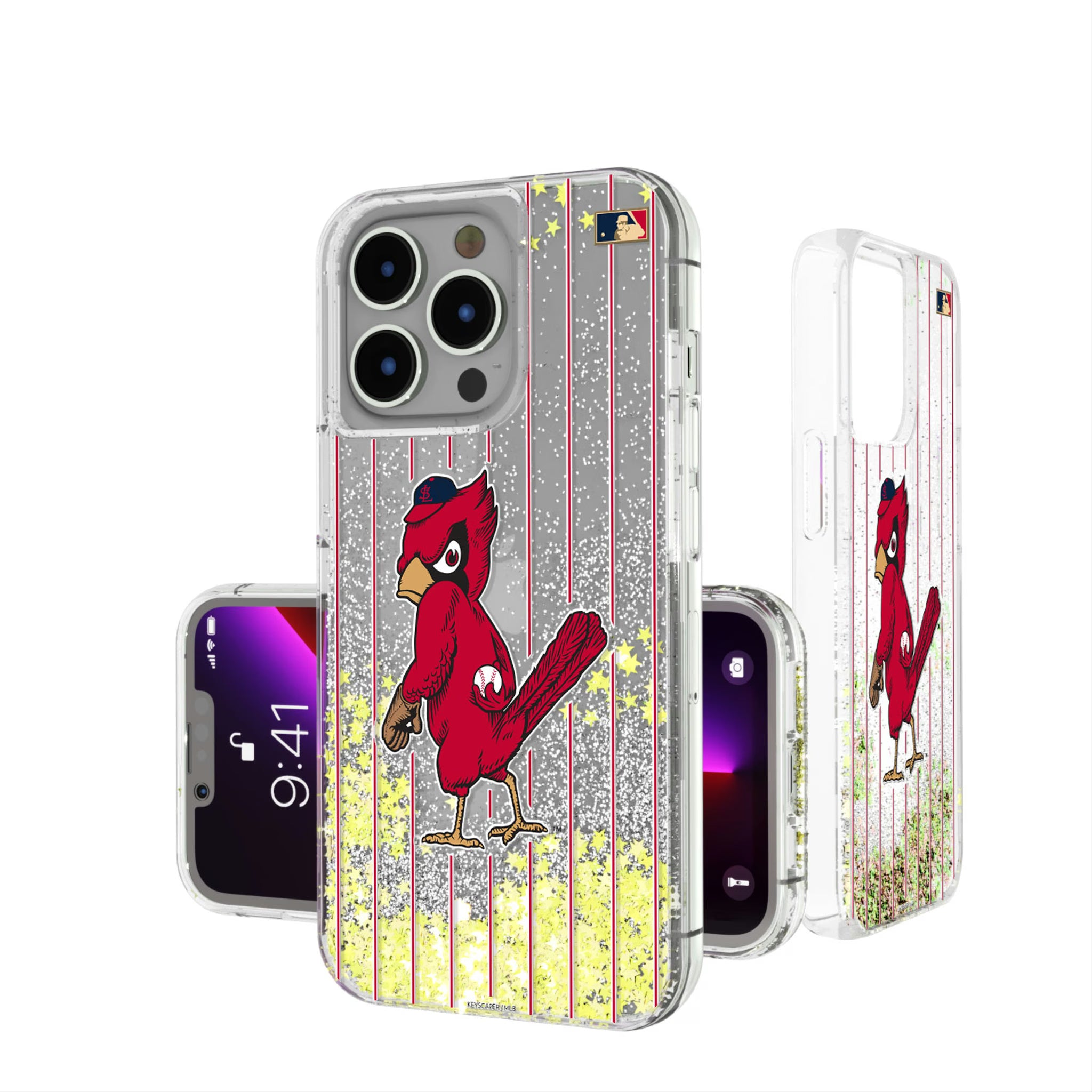 St Louis Cardinals 1950s - Cooperstown Collection Pinstripe iPhone Glitter Phone Case for Apple iPhone
