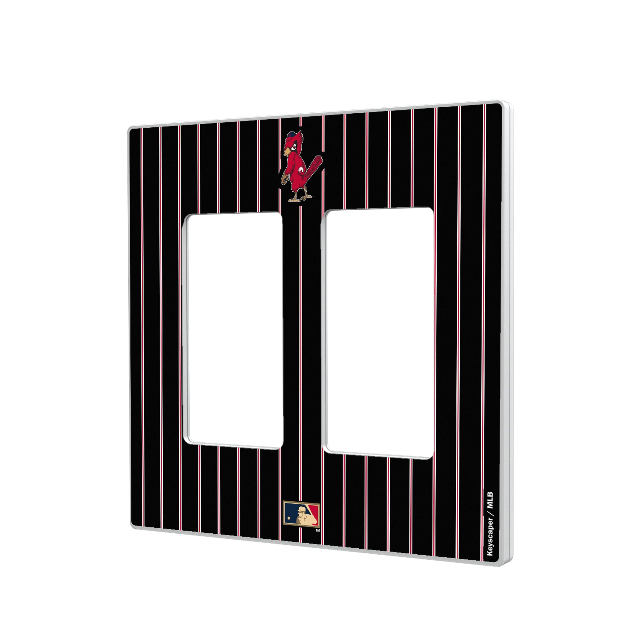 St Louis Cardinals 1950s - Cooperstown Collection Pinstripe Hidden-Screw Light Switch Plate#Style_Double Rocker