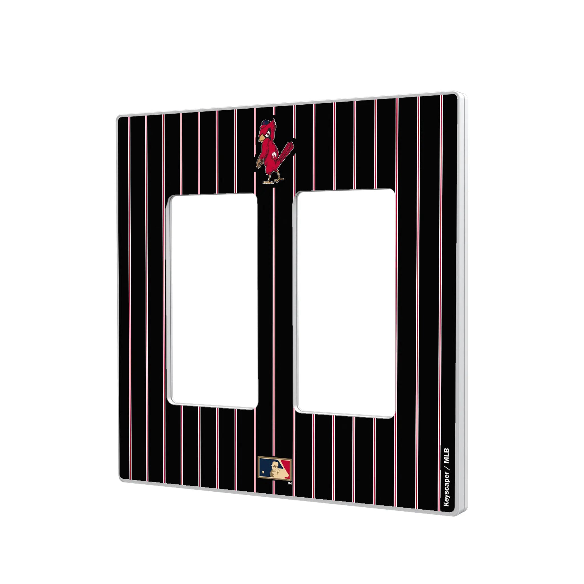 St Louis Cardinals 1950s - Cooperstown Collection Pinstripe Hidden-Screw Light Switch Plate#Style_Double Rocker