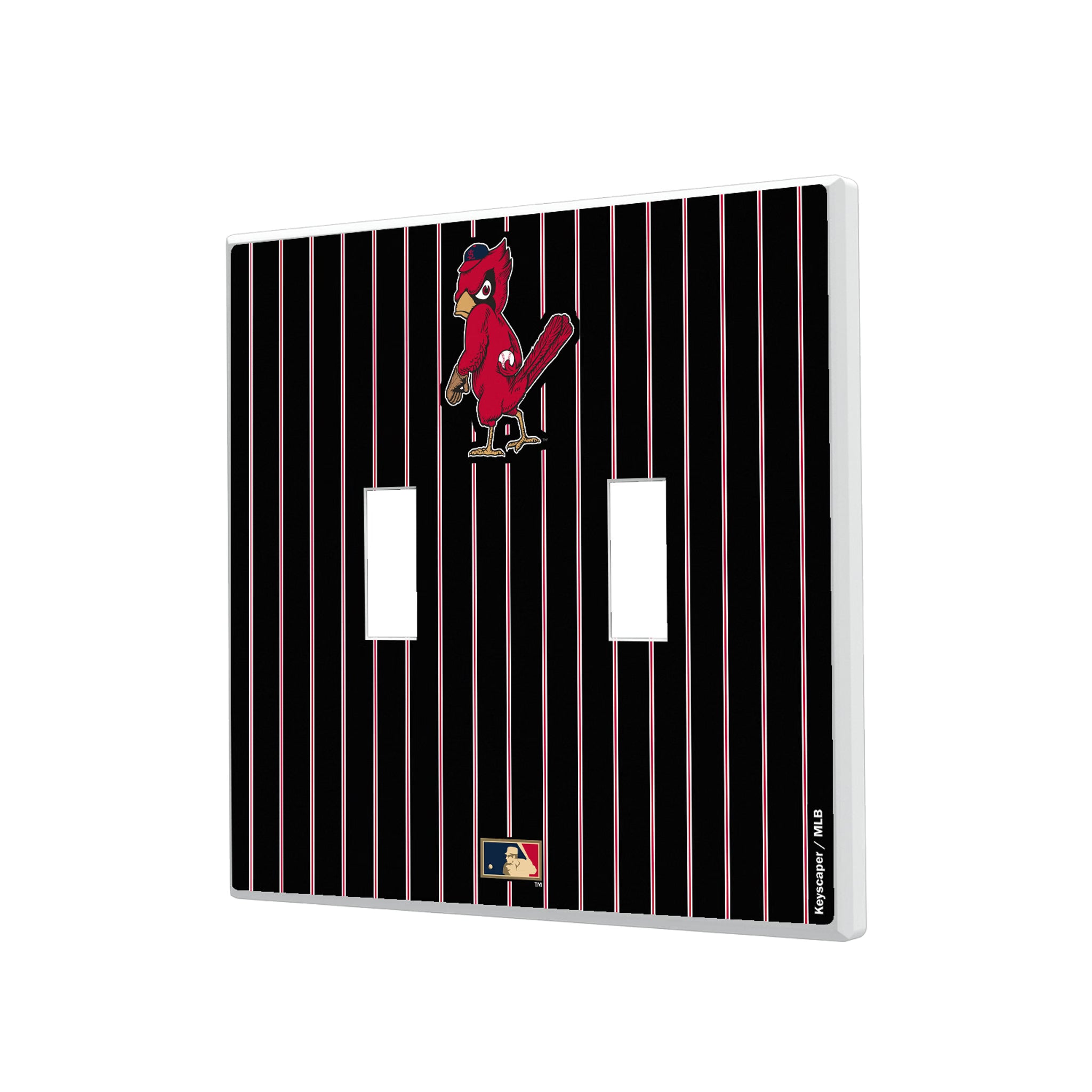 St Louis Cardinals 1950s - Cooperstown Collection Pinstripe Hidden-Screw Light Switch Plate#Style_Double Toggle