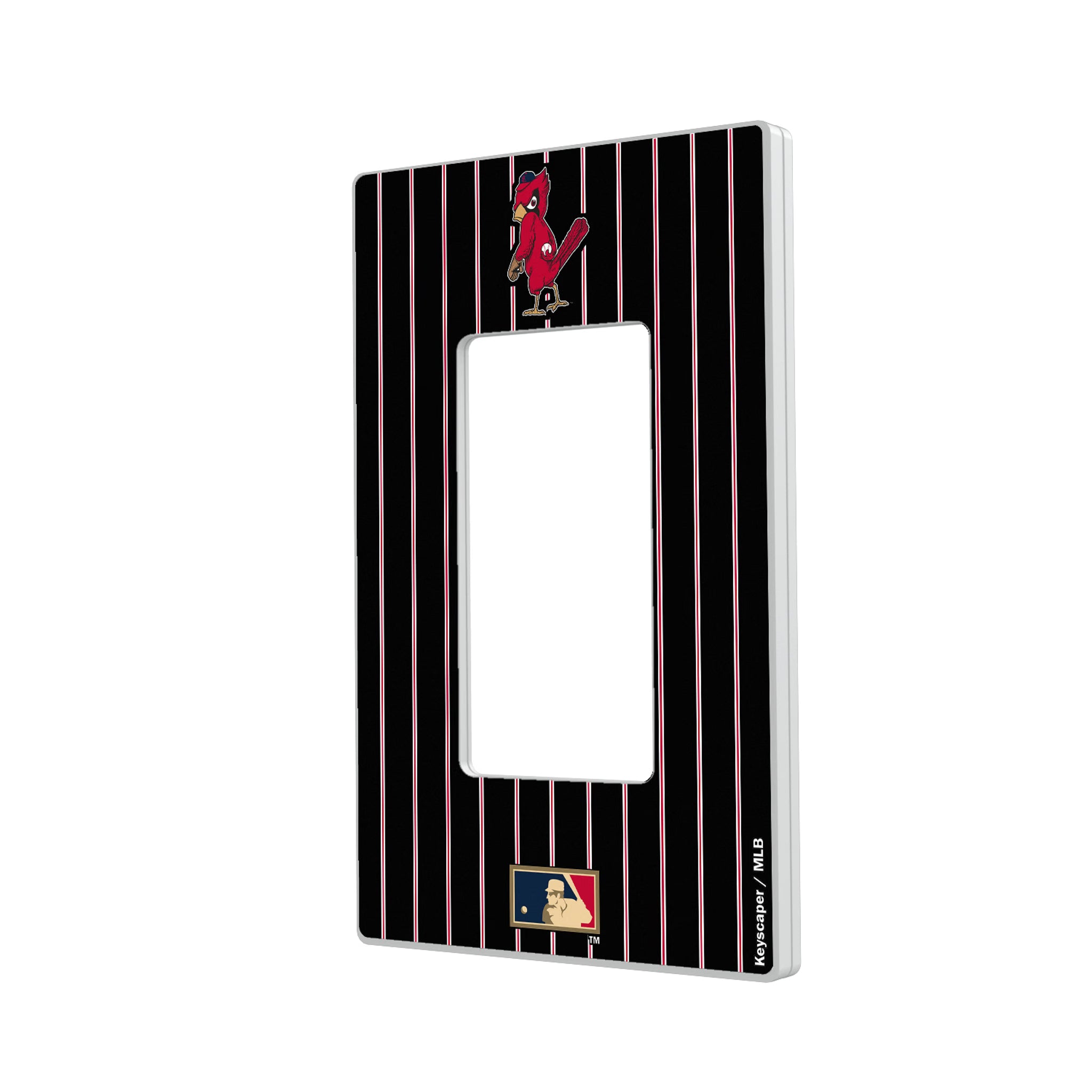 St Louis Cardinals 1950s - Cooperstown Collection Pinstripe Hidden-Screw Light Switch Plate#Style_Single Rocker