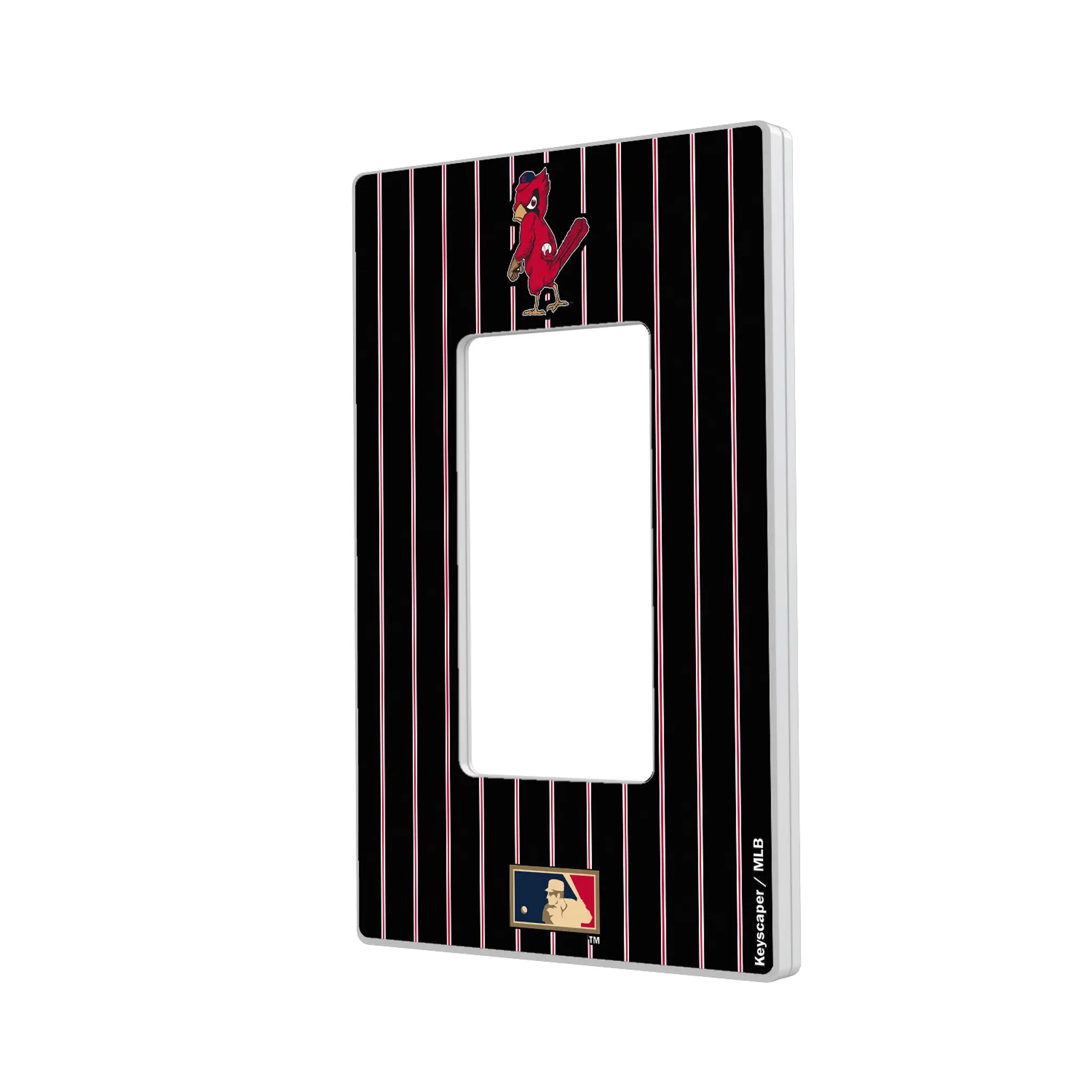 St Louis Cardinals 1950s - Cooperstown Collection Pinstripe Hidden-Screw Light Switch Plate#Style_Single Rocker