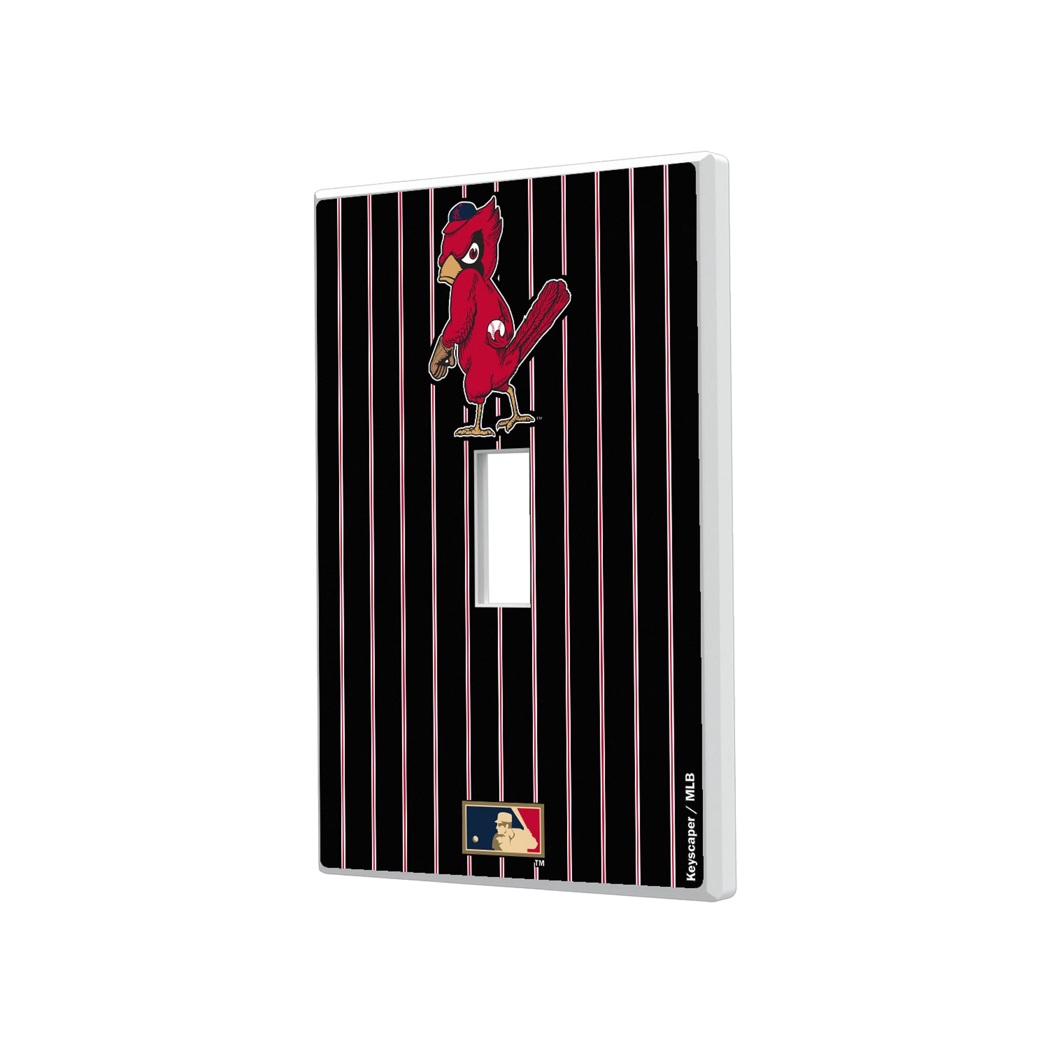 St Louis Cardinals 1950s - Cooperstown Collection Pinstripe Hidden-Screw Light Switch Plate#Style_Single Toggle
