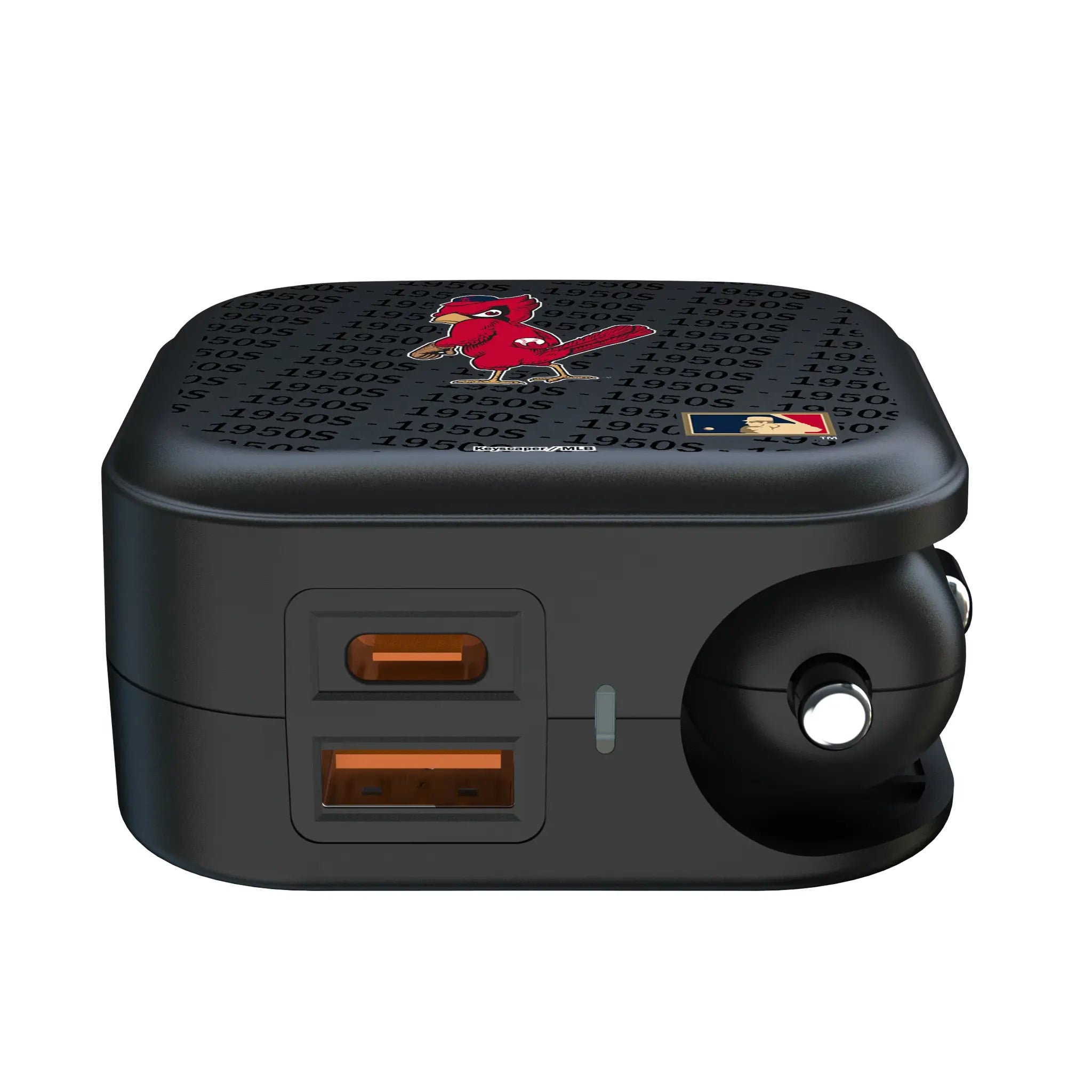 St Louis Cardinals 1950s - Cooperstown Collection Text Backdrop 2 in 1 USB A/C Charger