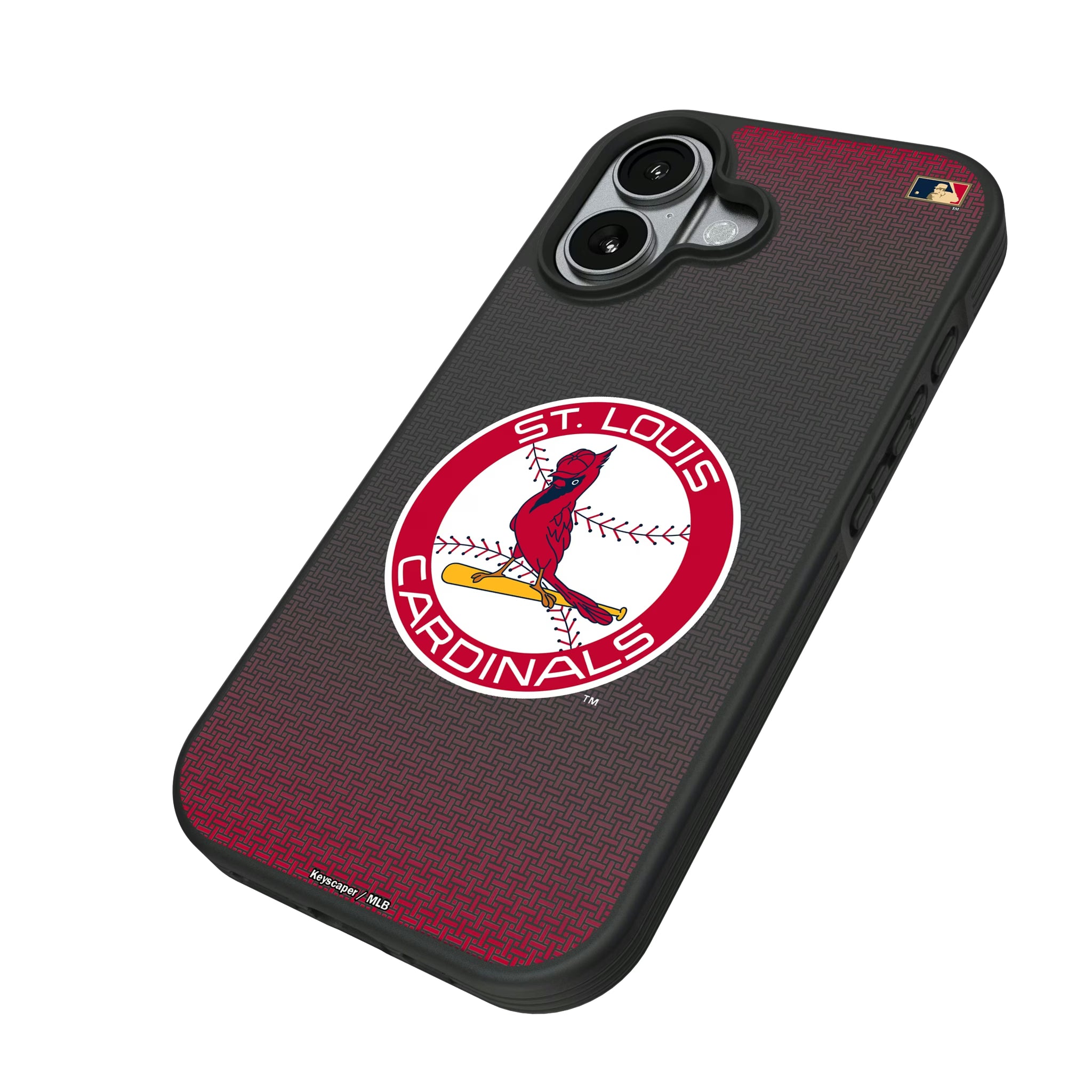 St Louis Cardinals 1966-1997 - Cooperstown Collection Linen iPhone Bump Phone Case for Apple iPhone - Isometric View#Device_iPhone 17