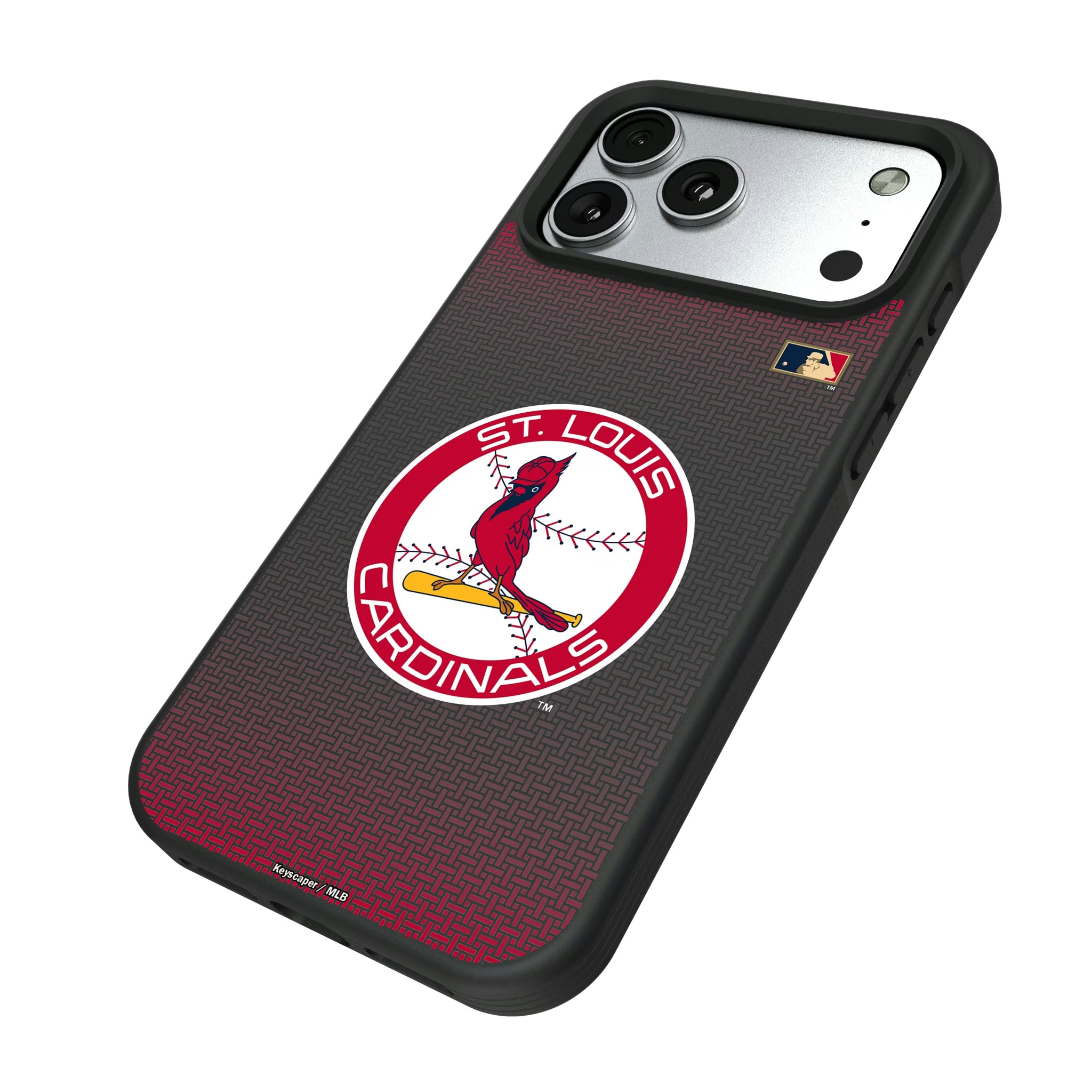 St Louis Cardinals 1966-1997 - Cooperstown Collection Linen iPhone Bump Phone Case for Apple iPhone - Isometric View#Device_iPhone 17 Pro Max