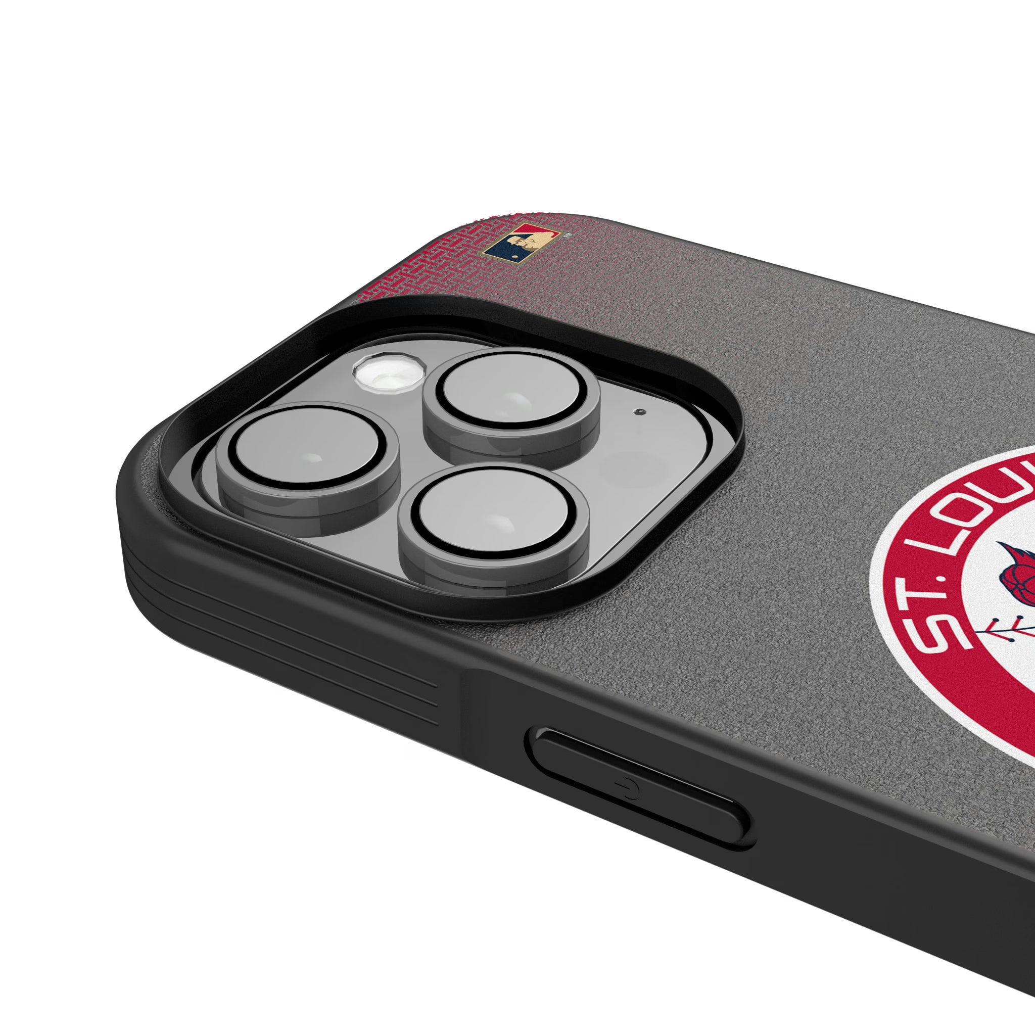 St Louis Cardinals 1966-1997 - Cooperstown Collection Linen iPhone Bump Phone Case for Apple iPhone - Detail