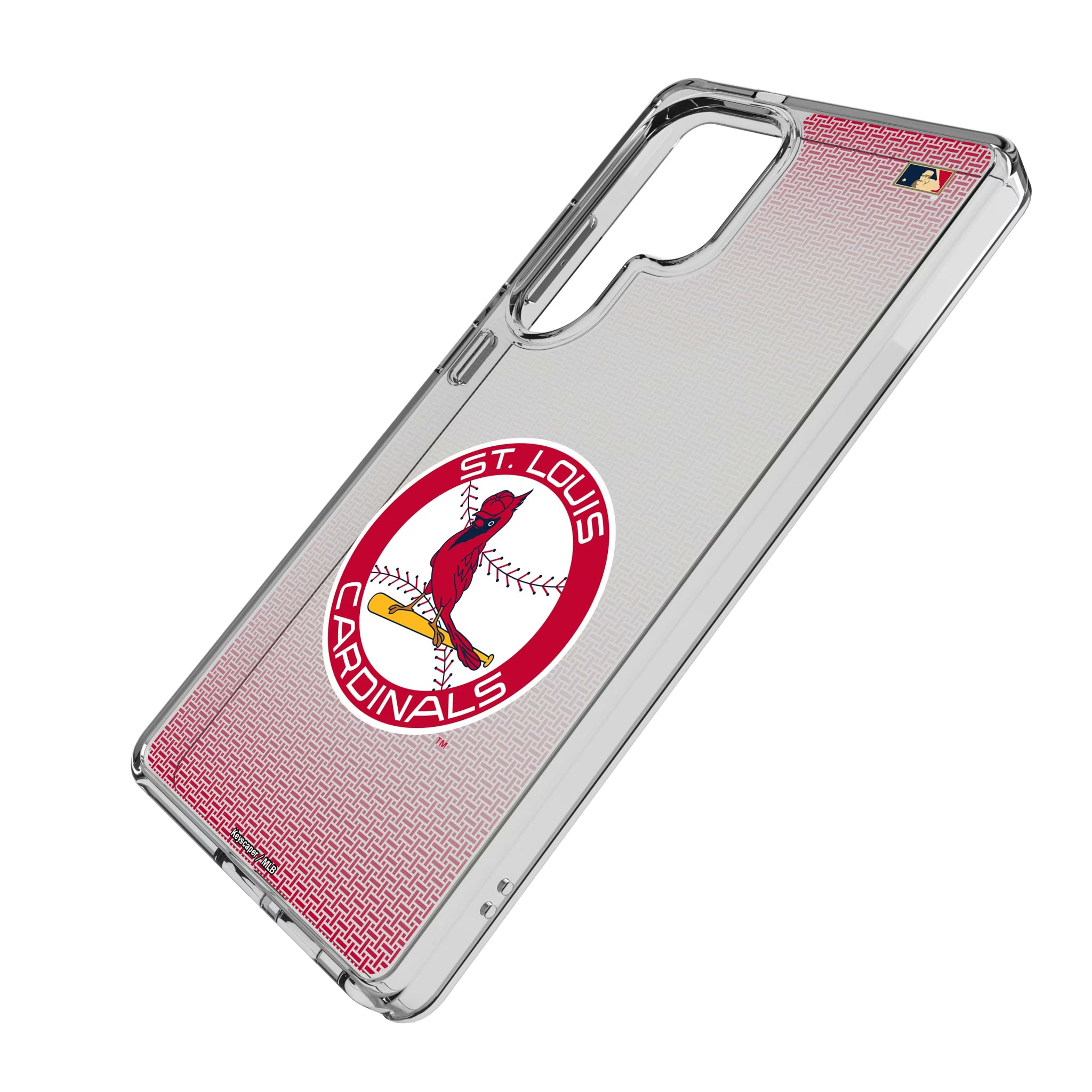 St Louis Cardinals 1966-1997 - Cooperstown Collection Linen Galaxy Clear Phone Case for Samsung Galaxy - Isometric View