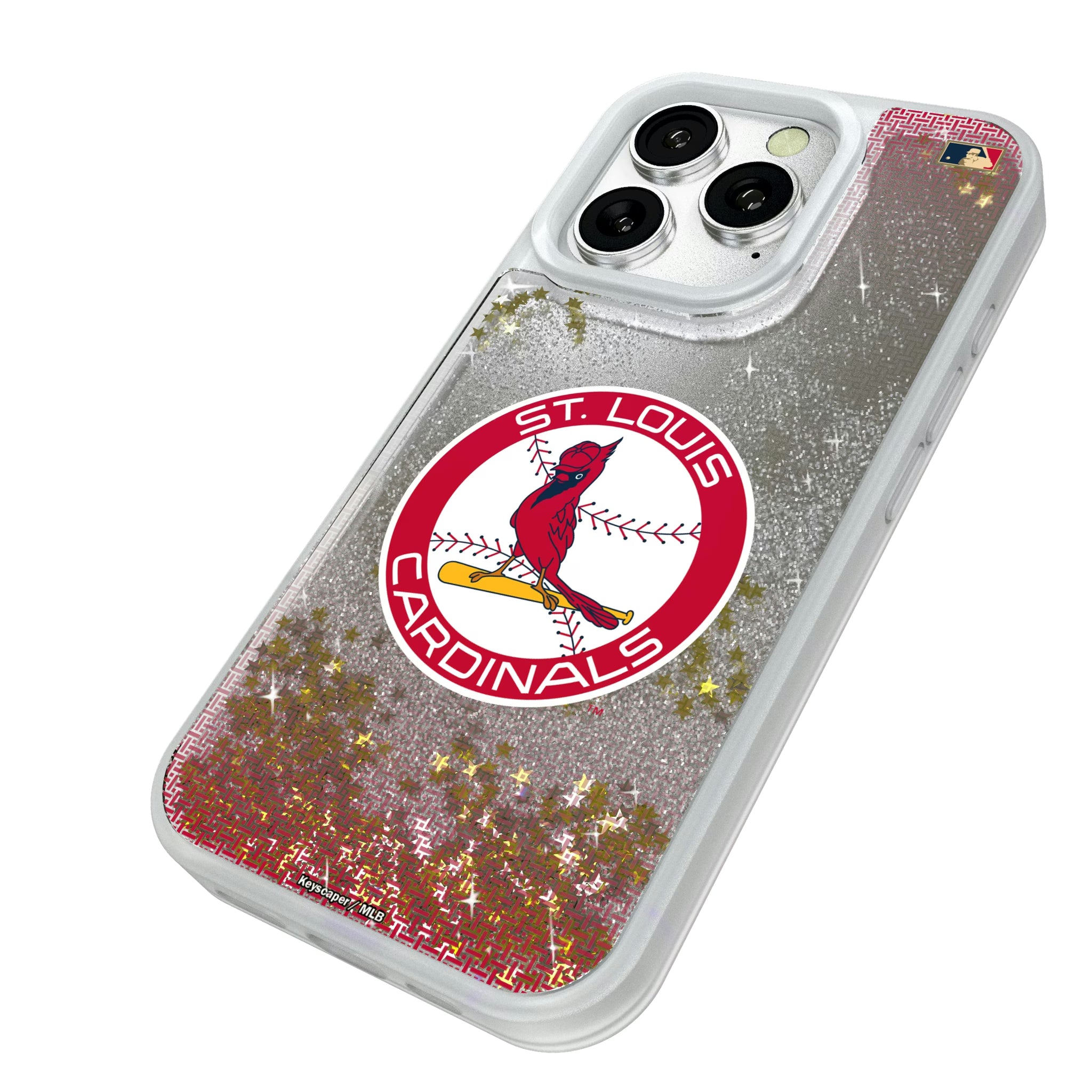St Louis Cardinals 1966-1997 - Cooperstown Collection Linen iPhone Glitter Phone Case for Apple iPhone - Isometric View#Device_iPhone 16 Pro