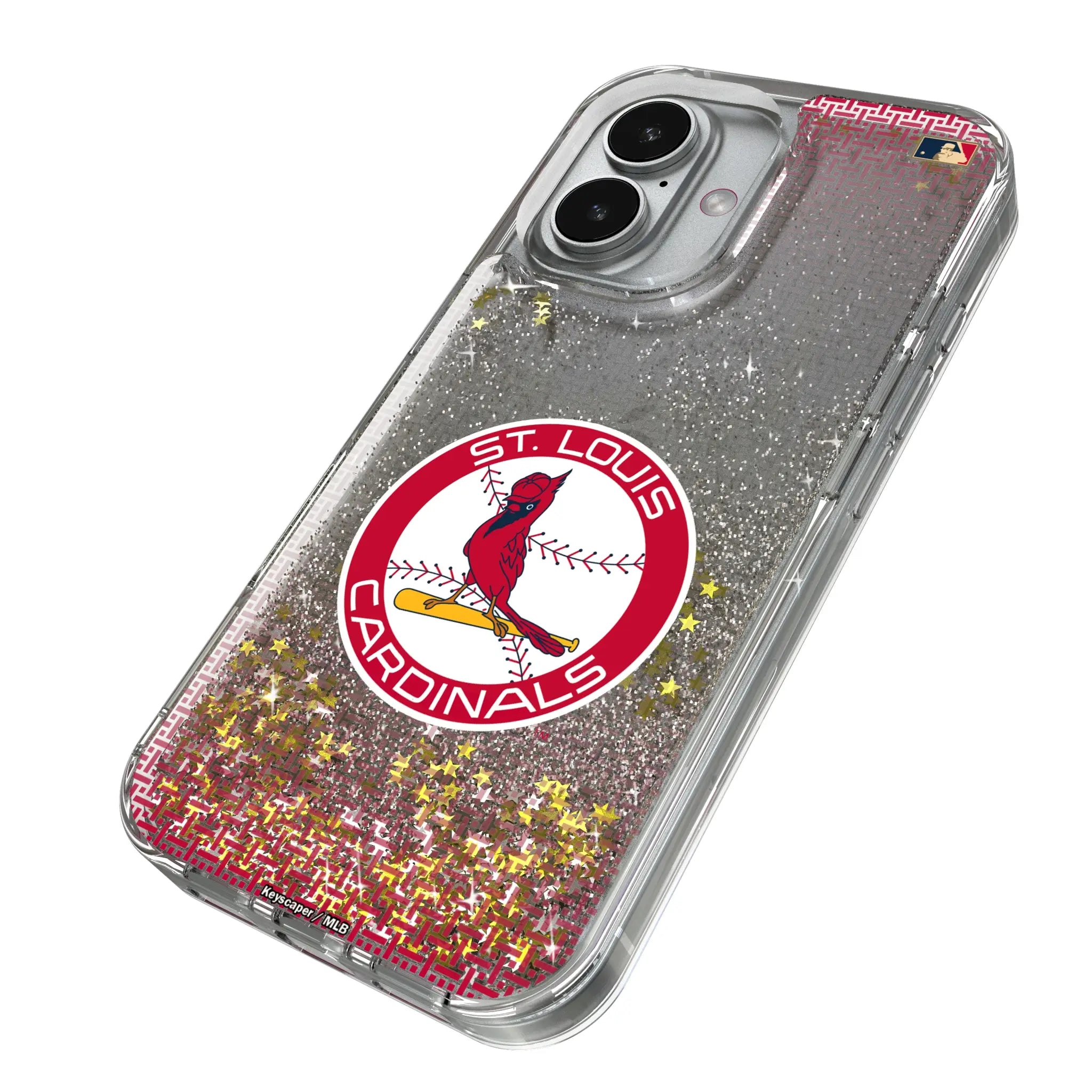 St Louis Cardinals 1966-1997 - Cooperstown Collection Linen iPhone Glitter Phone Case for Apple iPhone - Isometric View