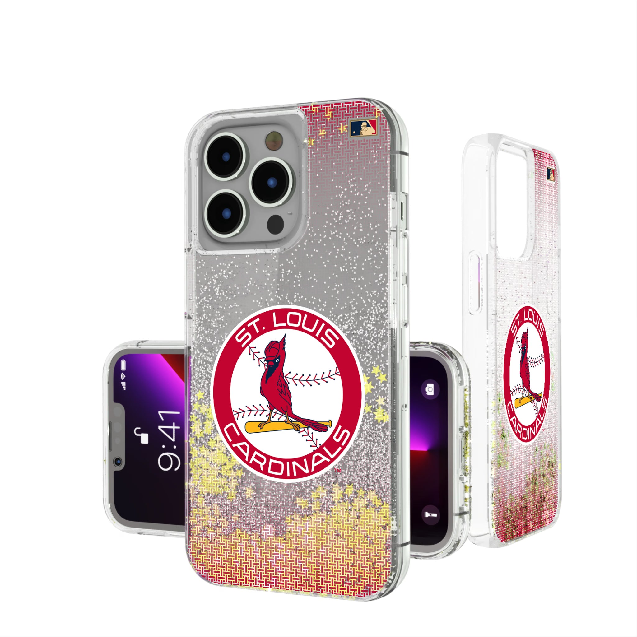 St Louis Cardinals 1966-1997 - Cooperstown Collection Linen iPhone Glitter Phone Case for Apple iPhone