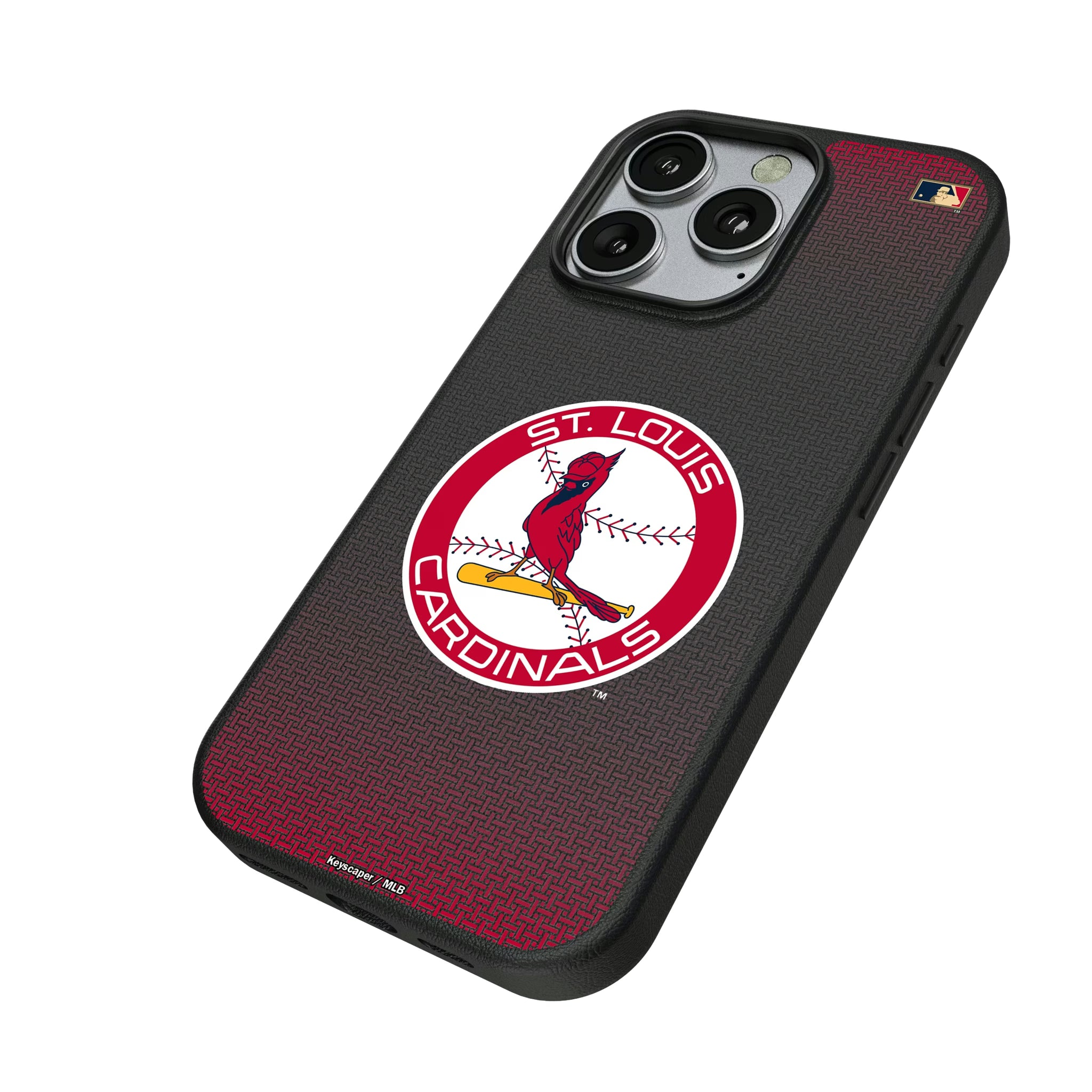 St Louis Cardinals 1966-1997 - Cooperstown Collection Linen iPhone MagSafe Compatible Phone Case for Apple iPhone - Isometric View