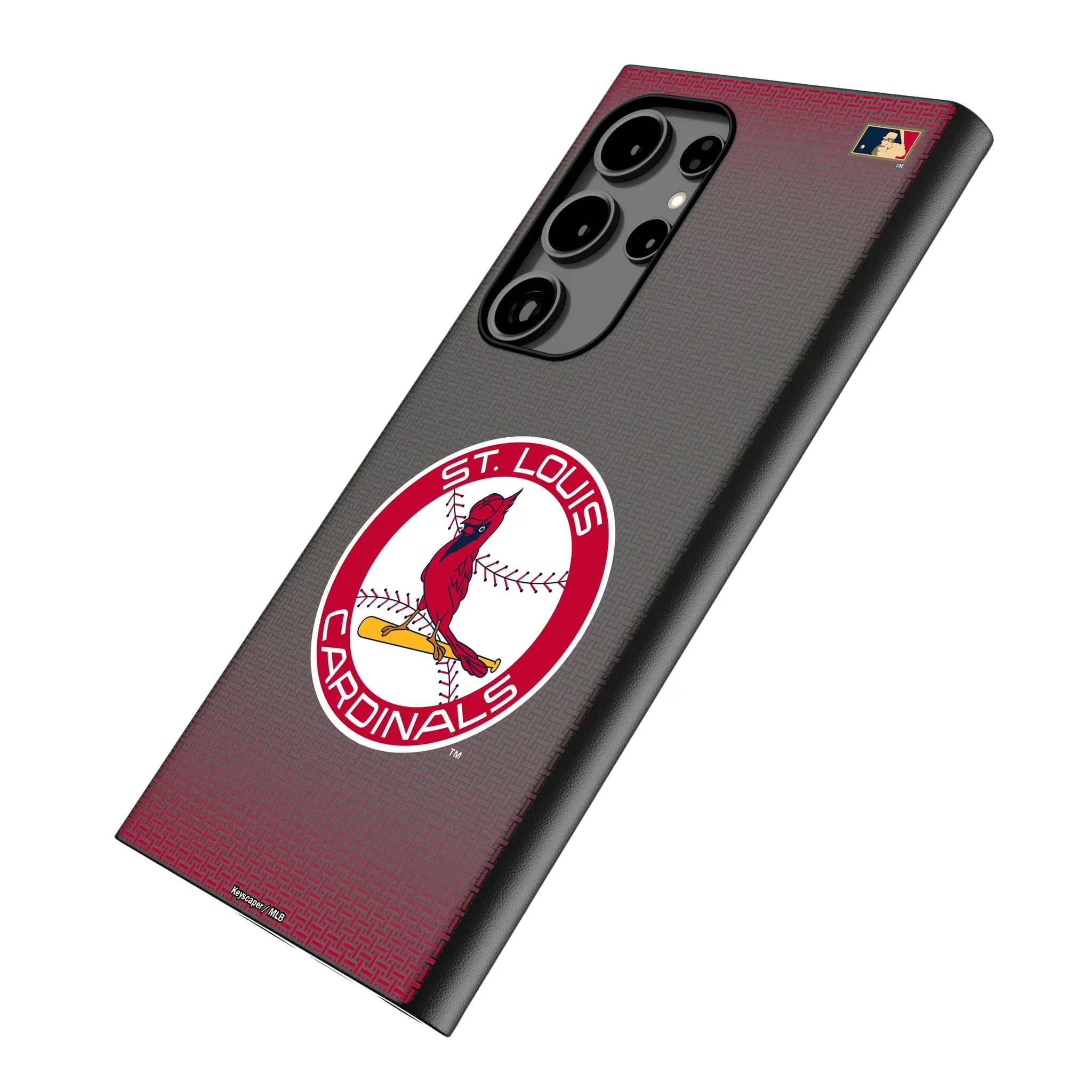 St Louis Cardinals 1966-1997 - Cooperstown Collection Linen Galaxy MagSafe Compatible Phone Case for Samsung Galaxy - Isometric View