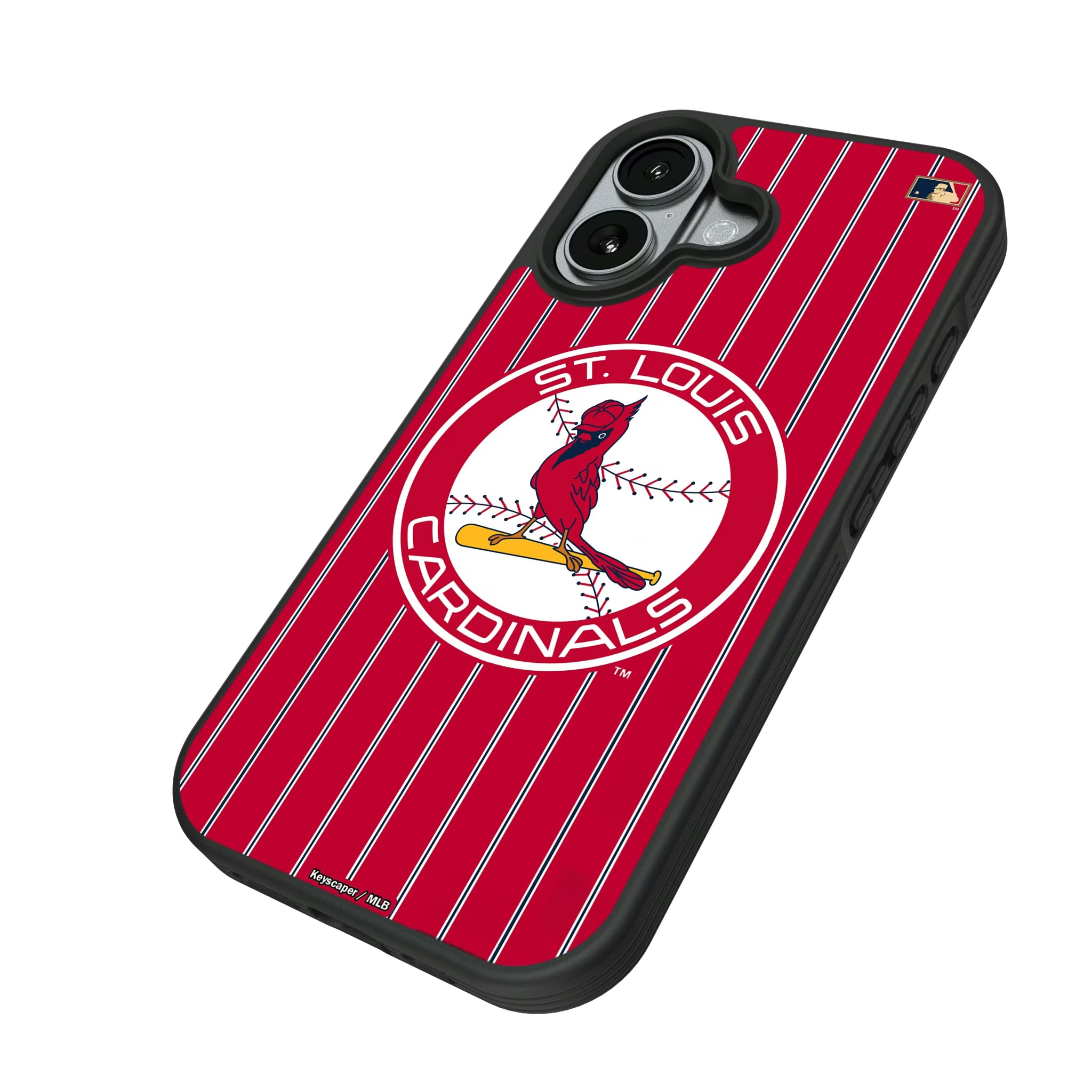St Louis Cardinals 1966-1997 - Cooperstown Collection Pinstripe iPhone Bump Phone Case for Apple iPhone - Isometric View#Device_iPhone 17