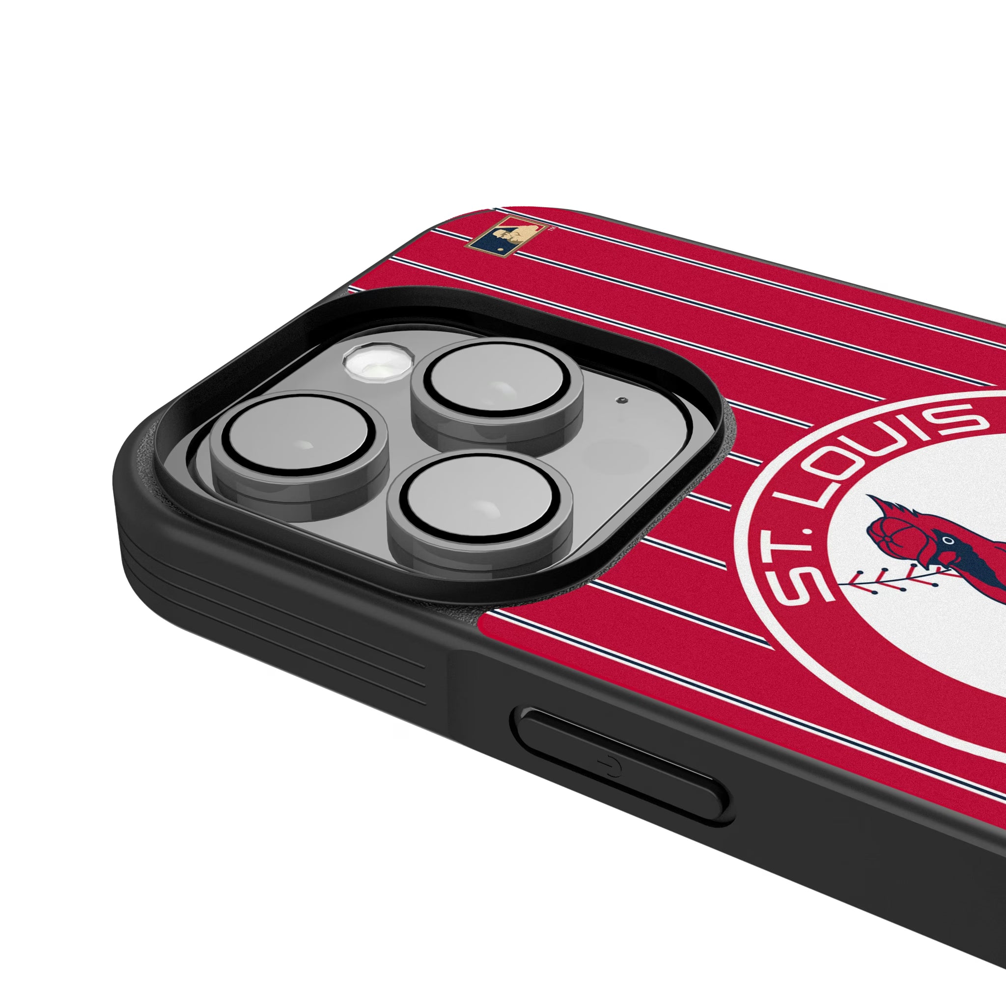 St Louis Cardinals 1966-1997 - Cooperstown Collection Pinstripe iPhone Bump Phone Case for Apple iPhone - Detail