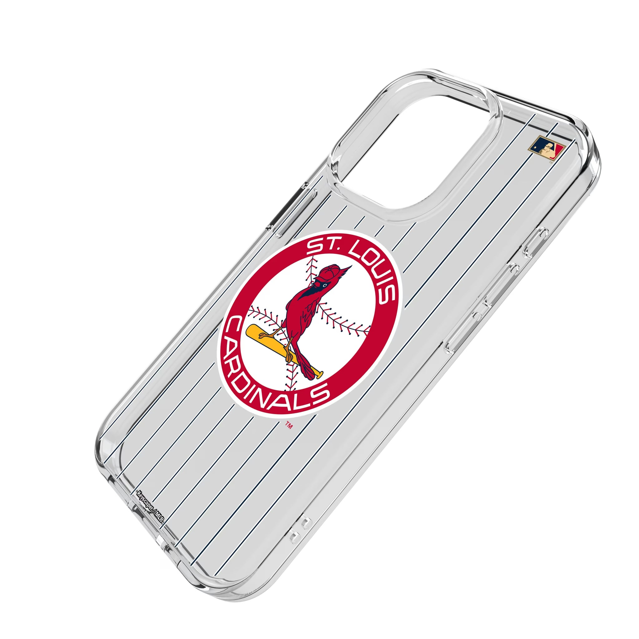 St Louis Cardinals 1966-1997 - Cooperstown Collection Pinstripe iPhone Clear Phone Case for Apple iPhone - Isometric View