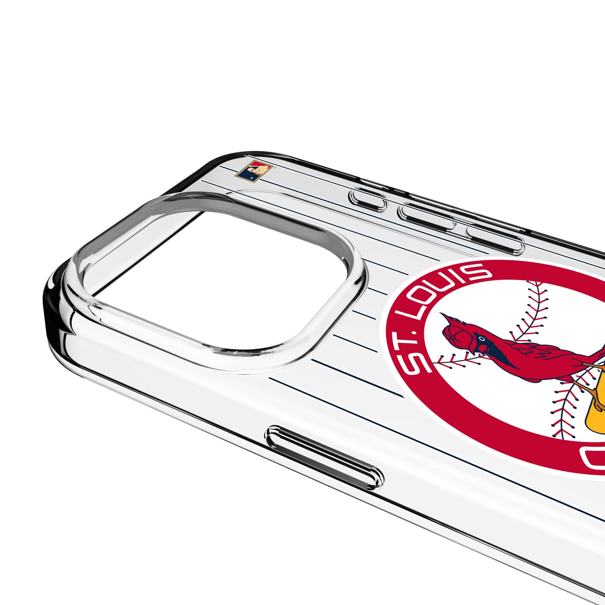 St Louis Cardinals 1966-1997 - Cooperstown Collection Pinstripe iPhone Clear Phone Case for Apple iPhone - Detail