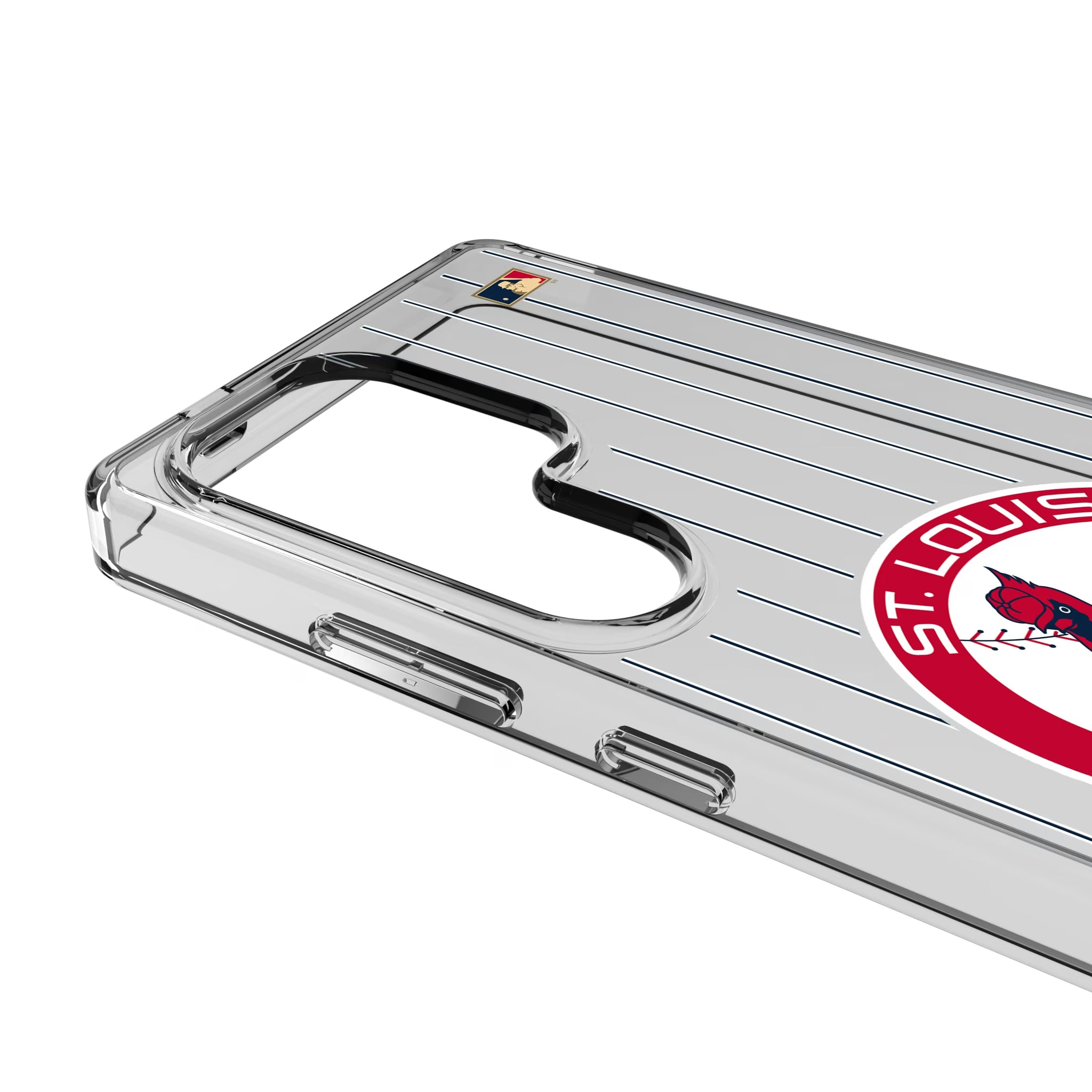 St Louis Cardinals 1966-1997 - Cooperstown Collection Pinstripe Galaxy Clear Phone Case for Samsung Galaxy - Detail