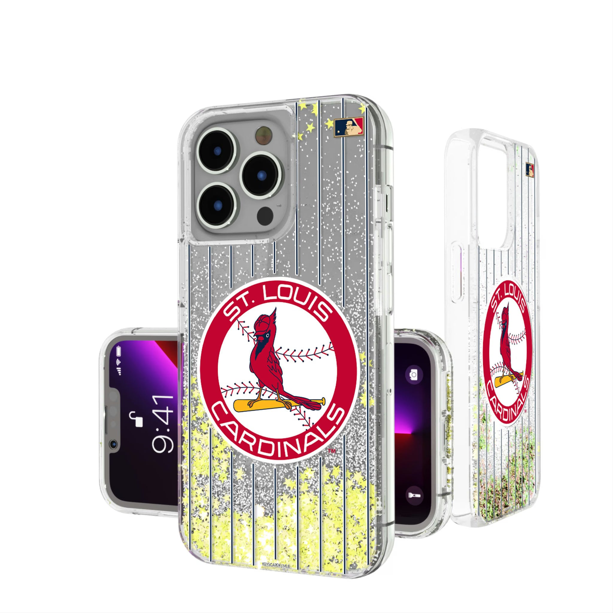 St Louis Cardinals 1966-1997 - Cooperstown Collection Pinstripe iPhone Glitter Phone Case for Apple iPhone