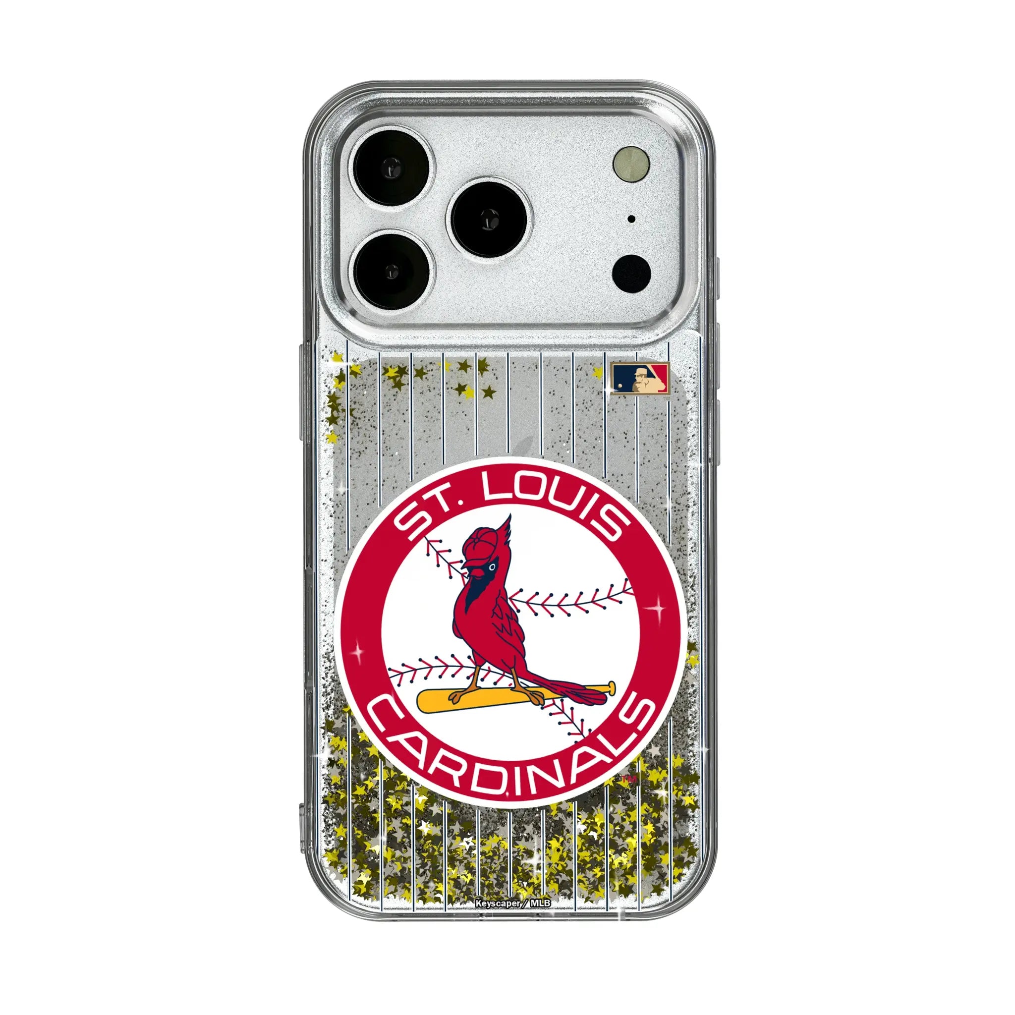 St Louis Cardinals 1966-1997 - Cooperstown Collection Pinstripe iPhone Glitter Phone Case for Apple iPhone