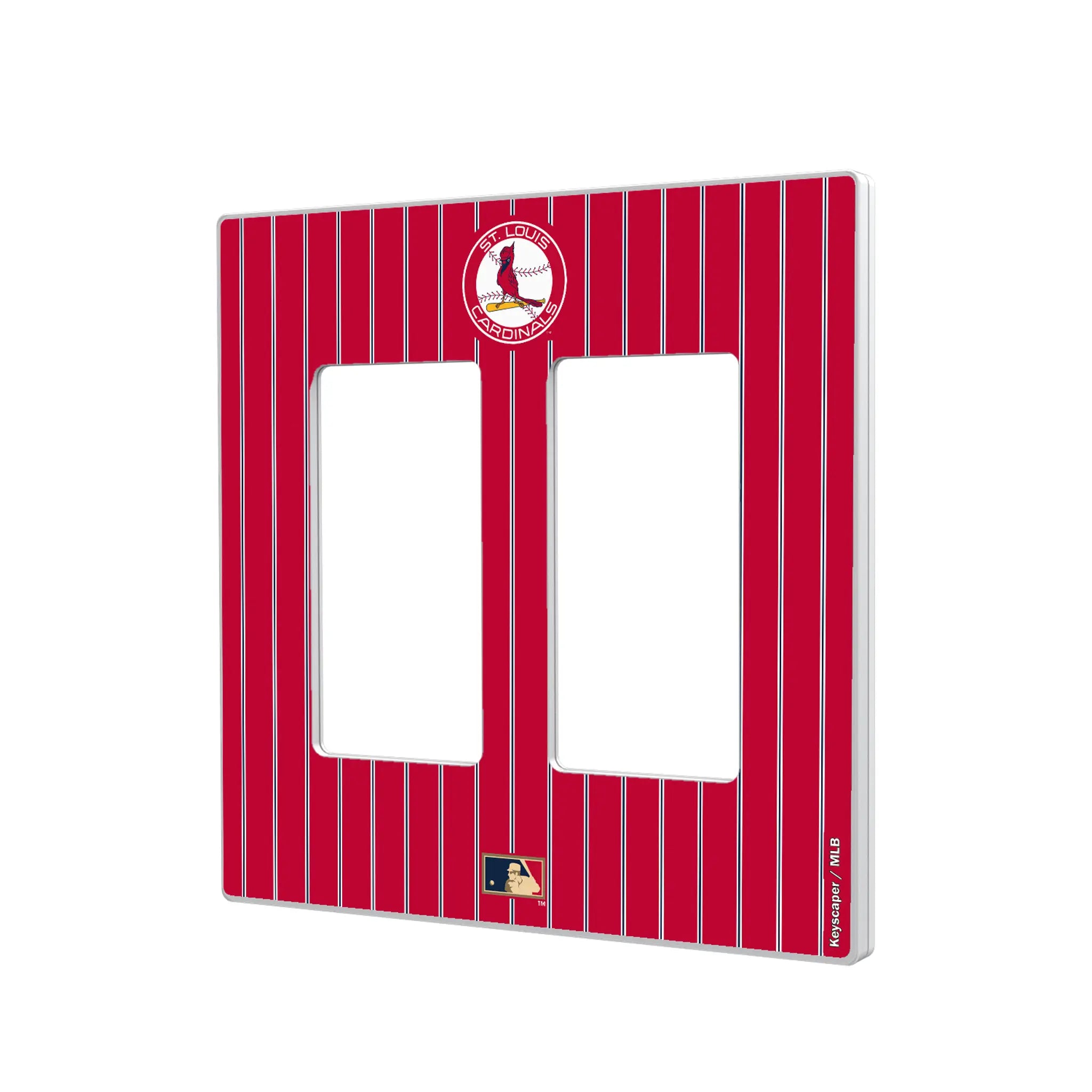 St Louis Cardinals 1966-1997 - Cooperstown Collection Pinstripe Hidden-Screw Light Switch Plate#Style_Double Rocker