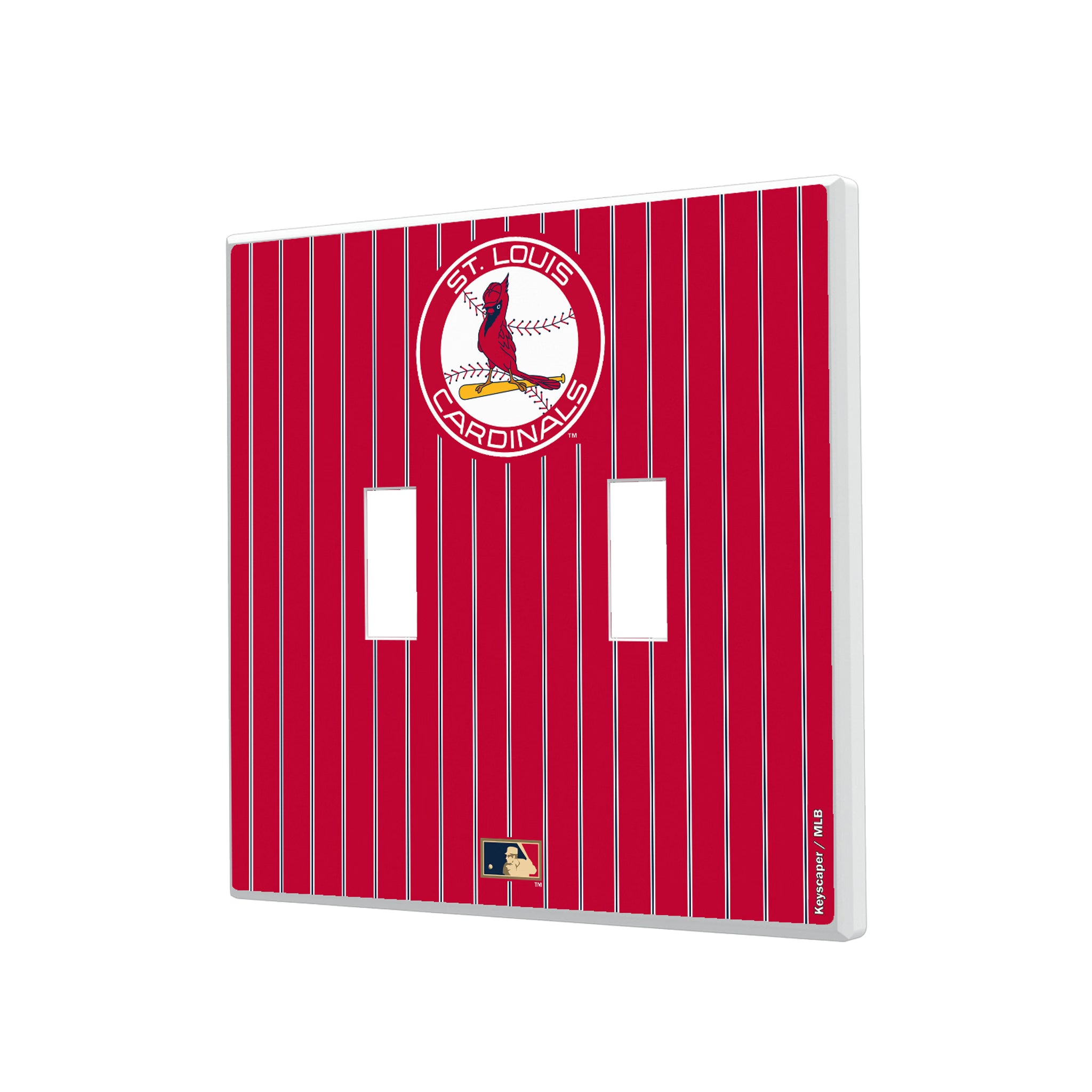 St Louis Cardinals 1966-1997 - Cooperstown Collection Pinstripe Hidden-Screw Light Switch Plate#Style_Double Toggle