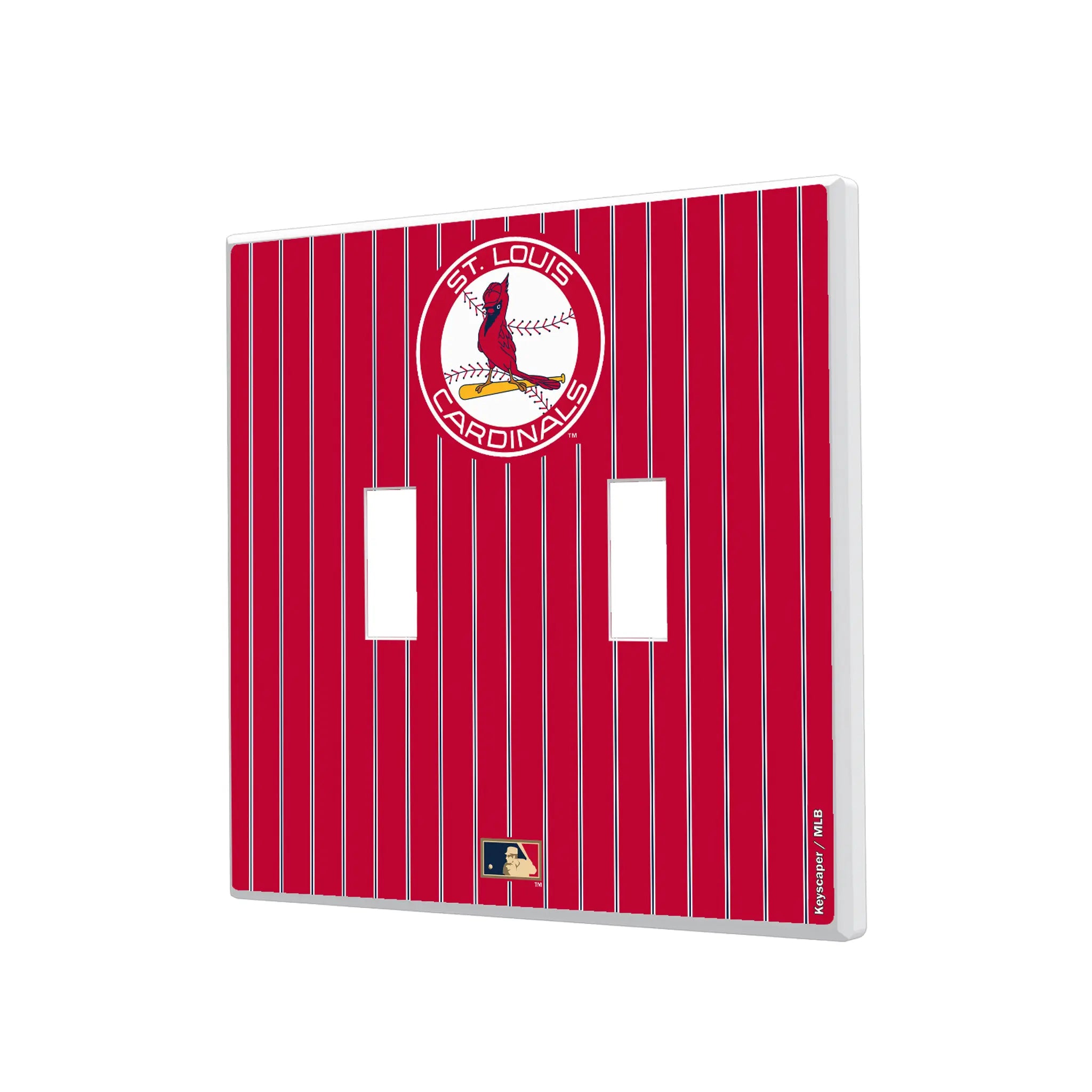St Louis Cardinals 1966-1997 - Cooperstown Collection Pinstripe Hidden-Screw Light Switch Plate#Style_Double Toggle
