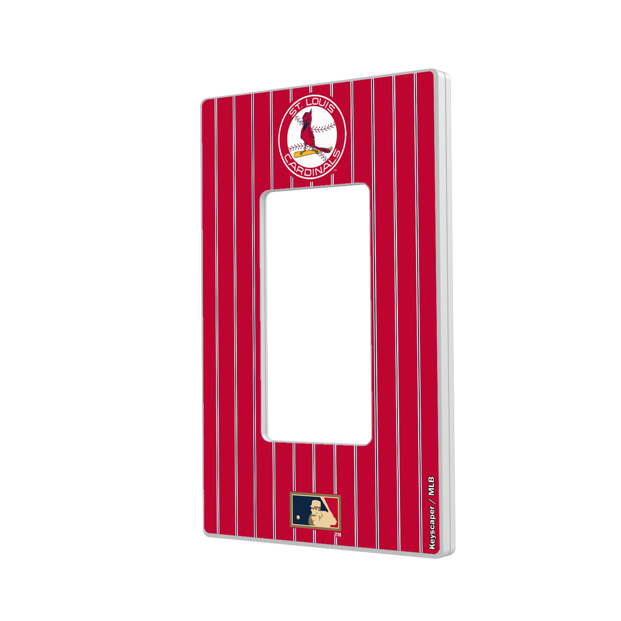 St Louis Cardinals 1966-1997 - Cooperstown Collection Pinstripe Hidden-Screw Light Switch Plate#Style_Single Rocker