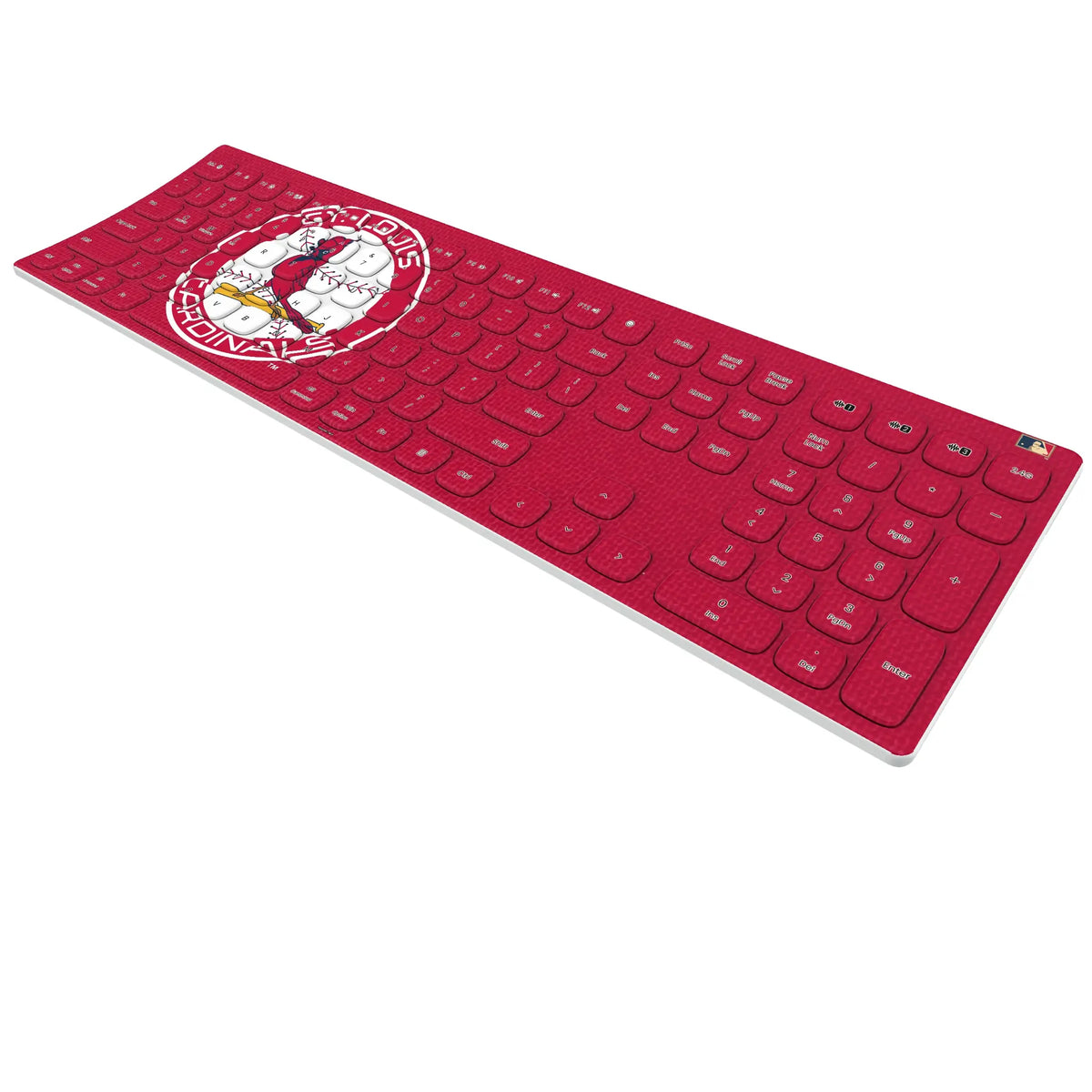 St Louis Cardinals 1966-1997 - Cooperstown Collection Solid KKB605 Curved Wireless Keyboard - Isometric View