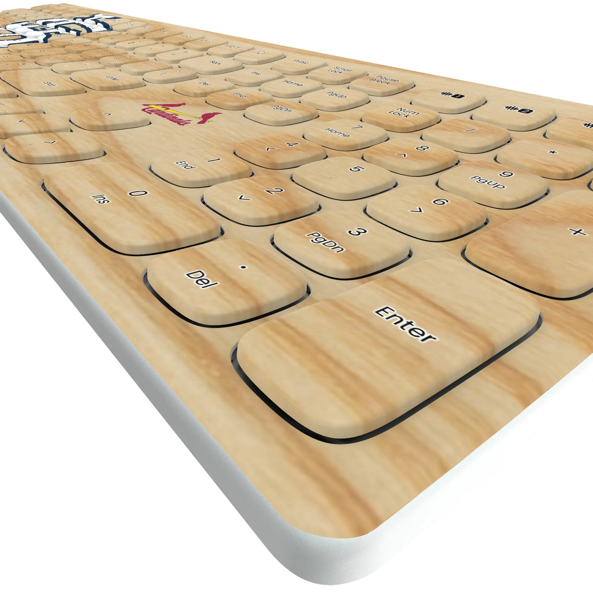 St Louis Cardinals Baseball Bat KKB605 Curved Wireless Keyboard - Detail