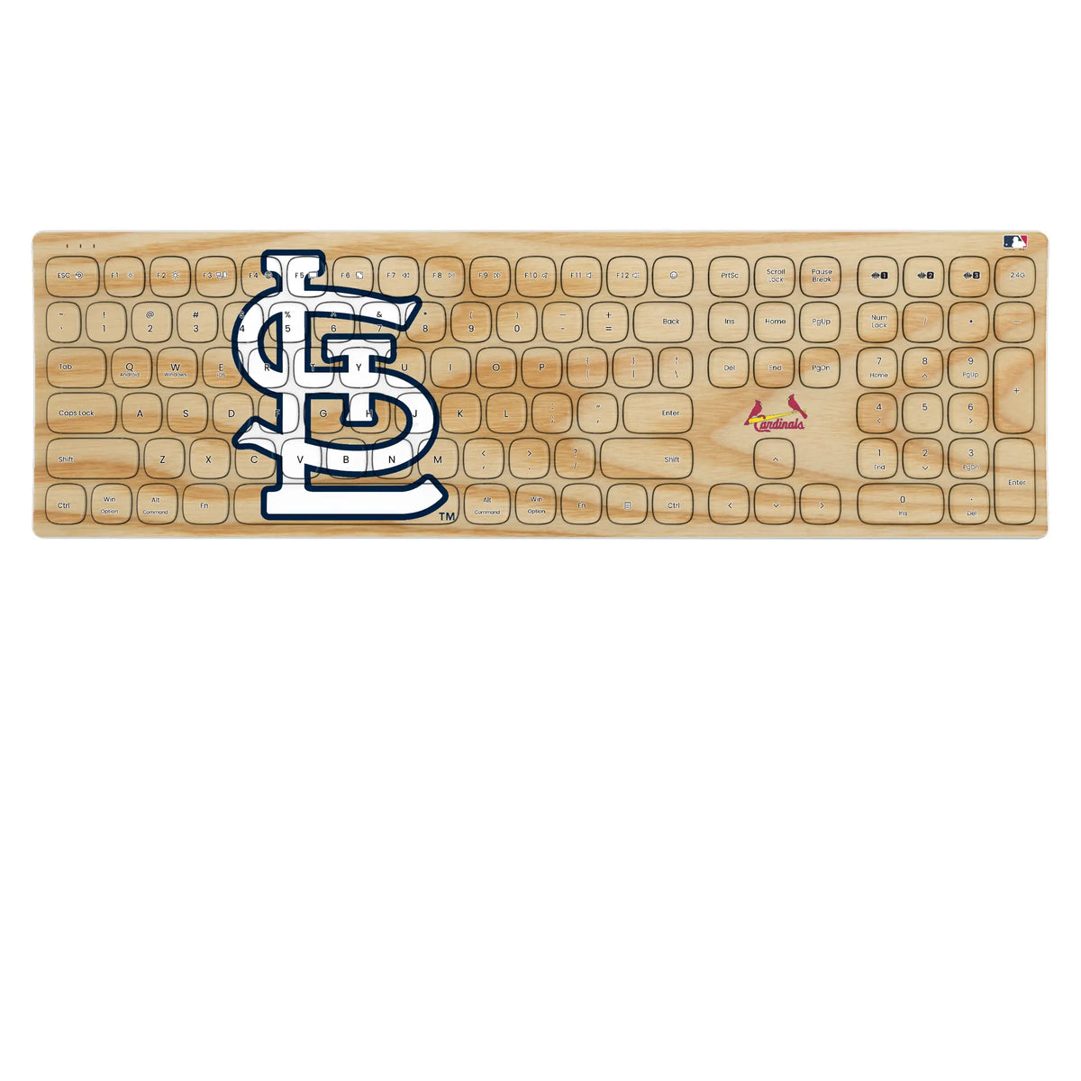 St Louis Cardinals Baseball Bat KKB605 Curved Wireless Keyboard