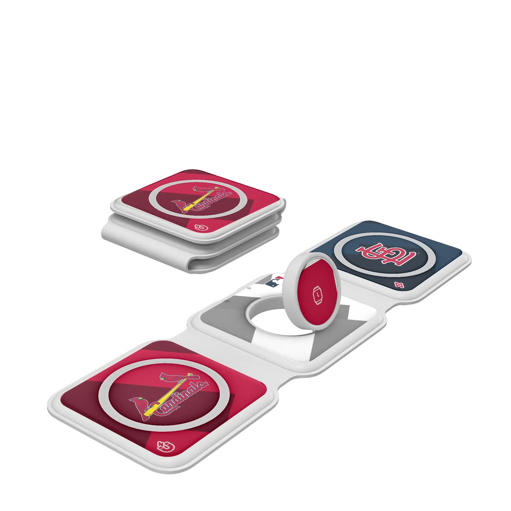 St Louis Cardinals Color Block Foldable 3 in 1 Charger
