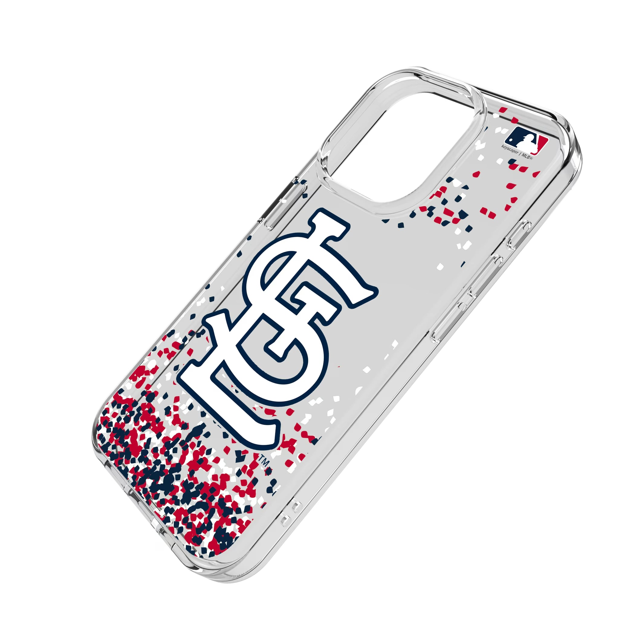 St Louis Cardinals Confetti iPhone Clear Phone Case for Apple iPhone - Isometric View