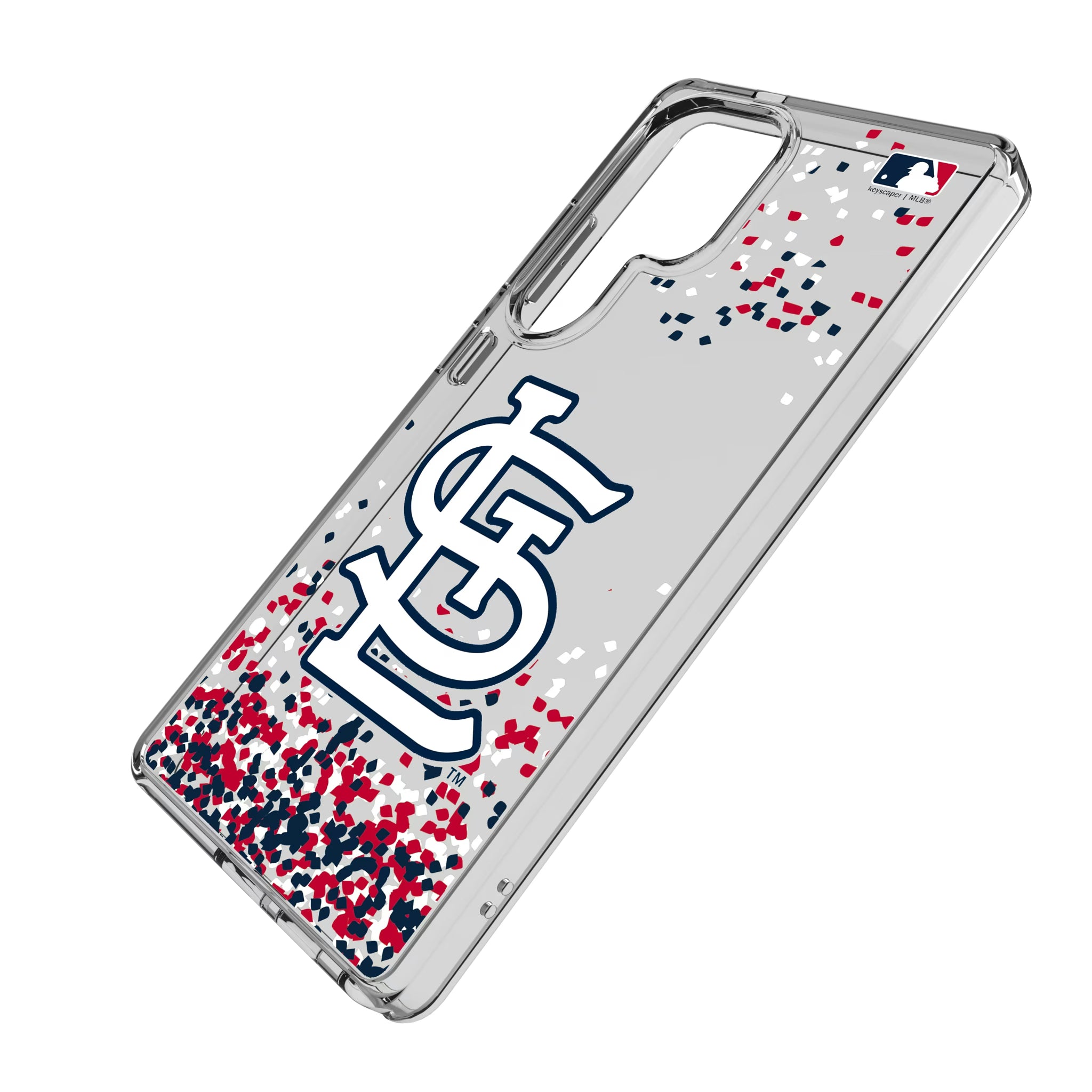 St Louis Cardinals Confetti Galaxy Clear Phone Case for Samsung Galaxy - Isometric View