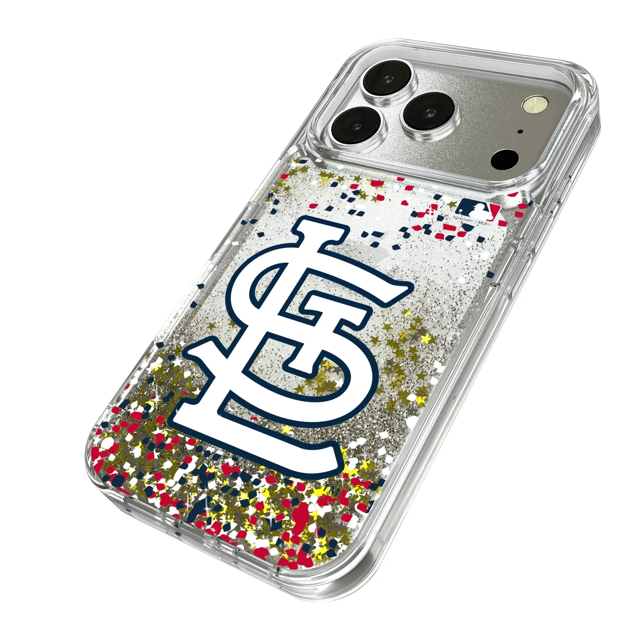 St Louis Cardinals Confetti iPhone Glitter Phone Case for Apple iPhone - Isometric View