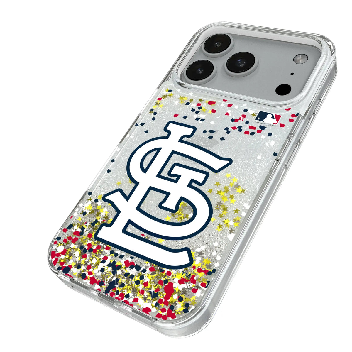 St Louis Cardinals Confetti iPhone Glitter Phone Case for Apple iPhone - Isometric View#Device_iPhone 18 Pro