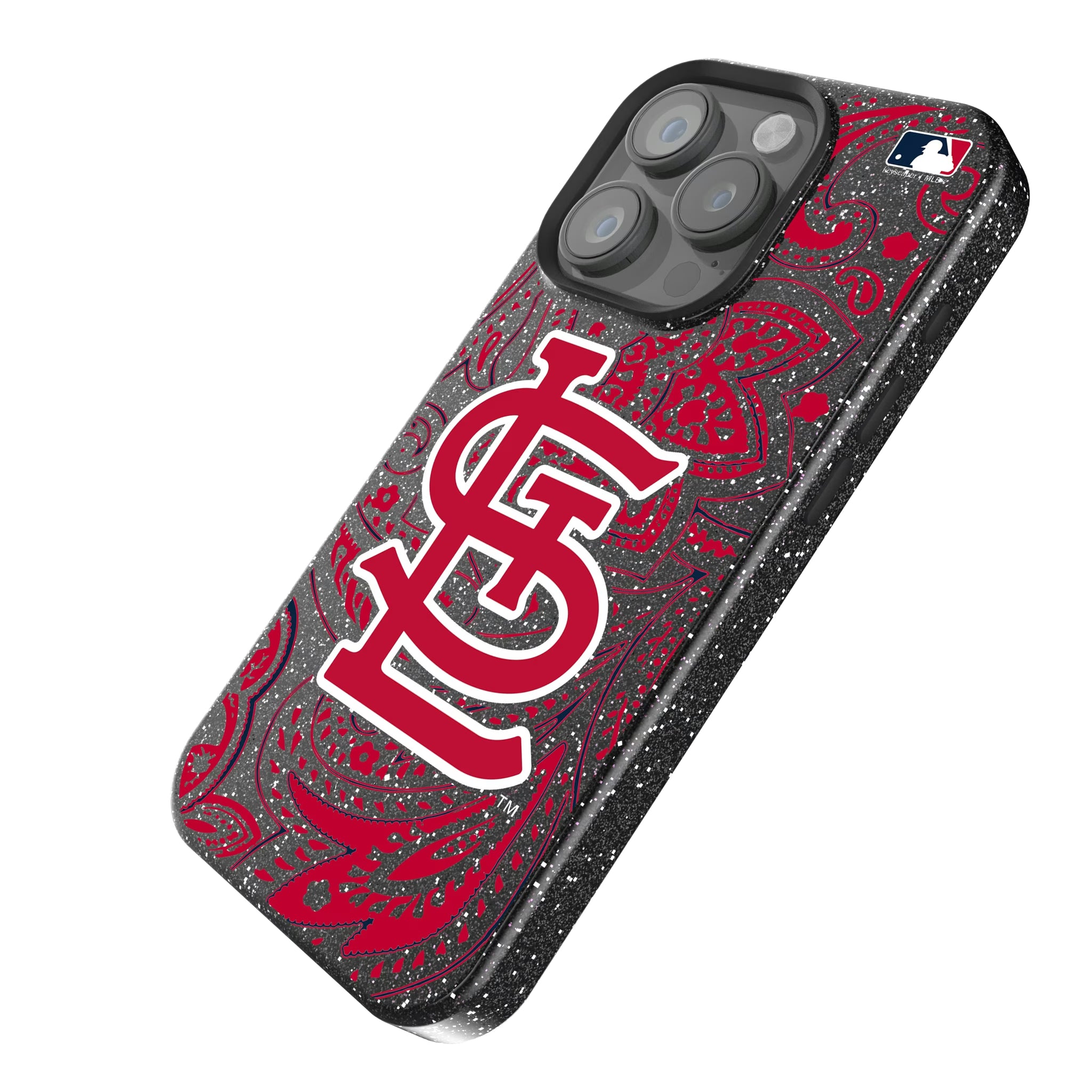 St Louis Cardinals Paisley iPhone Bling Phone Case for Apple iPhone - Isometric View