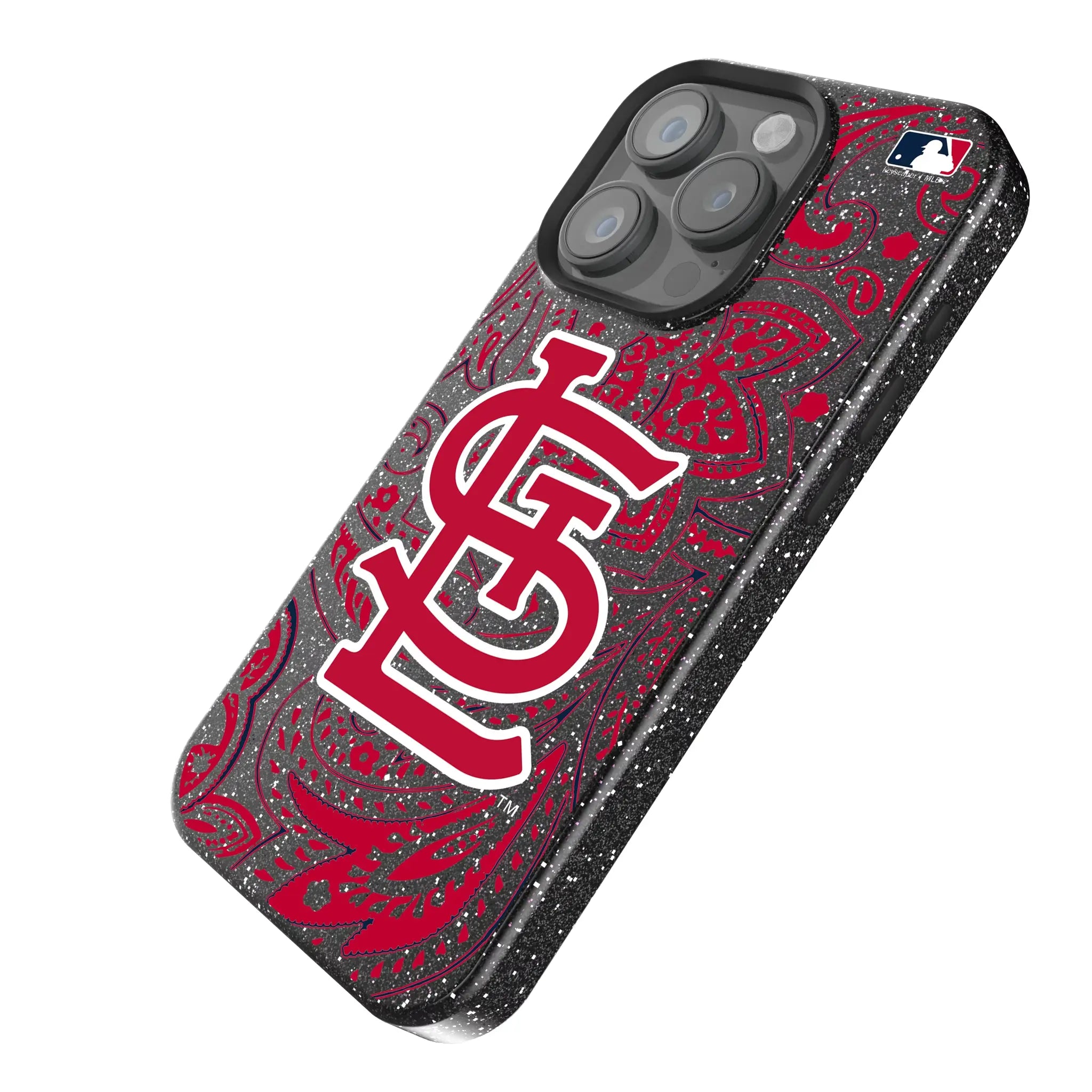St Louis Cardinals Paisley iPhone Bling Phone Case for Apple iPhone - Isometric View