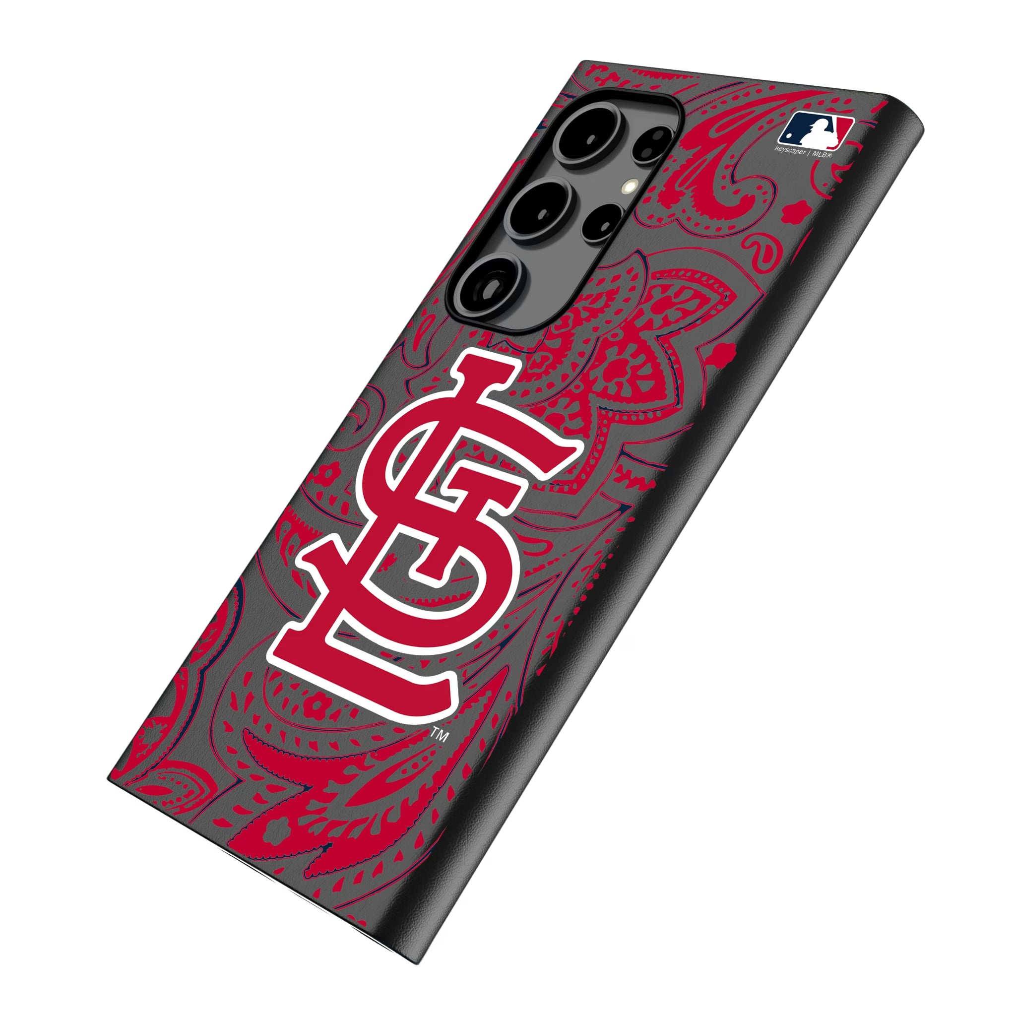 St Louis Cardinals Paisley Galaxy MagSafe Compatible Phone Case for Samsung Galaxy - Isometric View